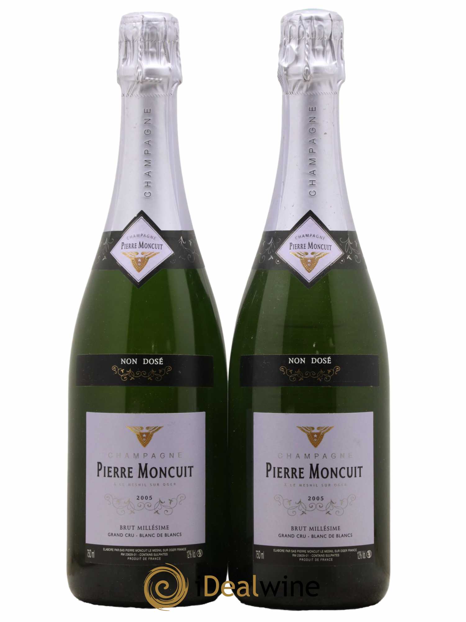 Blanc de Blancs Grand Cru Brut Millésimé Pierre Moncuit 2005 - Lot de 2 bouteilles - 0
