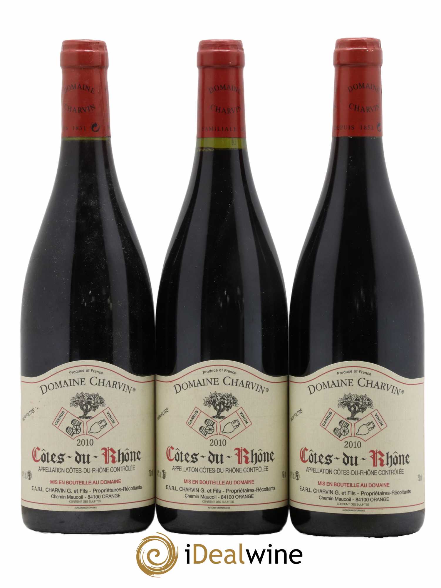Côtes-du-Rhône Charvin (Domaine) 2010 - Lot de 3 bouteilles - 0