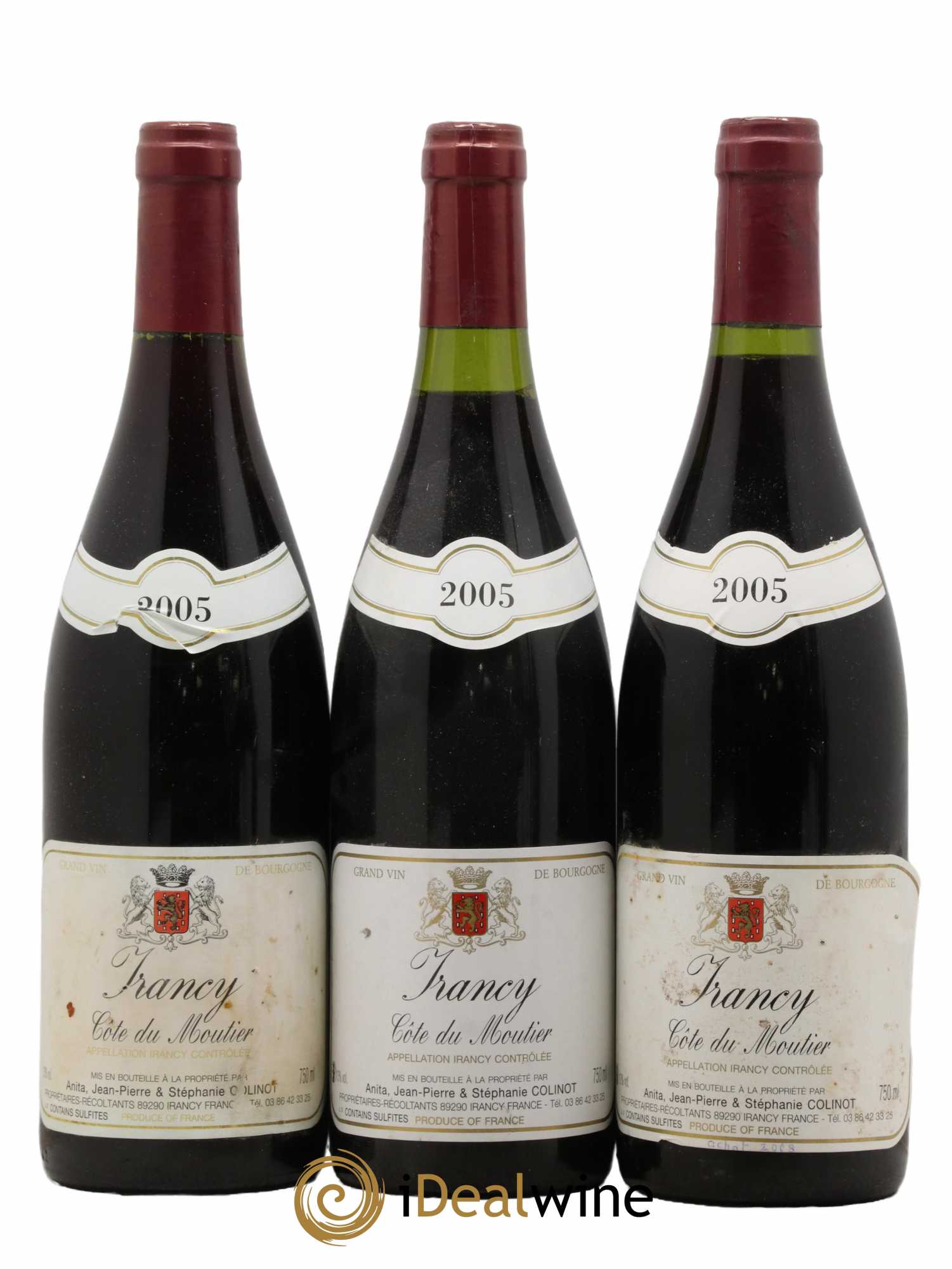 Irancy Côte de Moutier Colinot 2005 - Lot de 3 bouteilles - 0