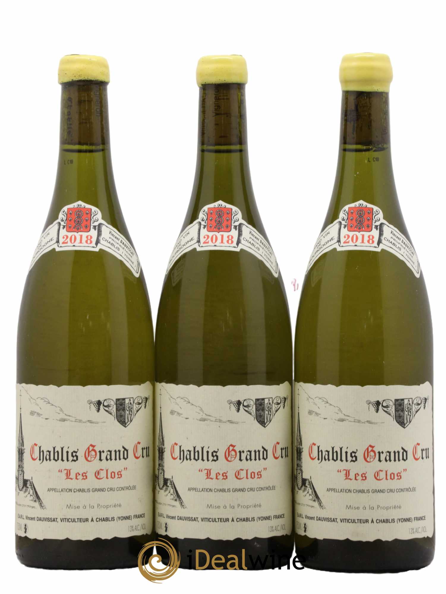 Chablis Grand Cru Les Clos Vincent Dauvissat (Domaine) 2018 - Lot of 3 bottles - 0
