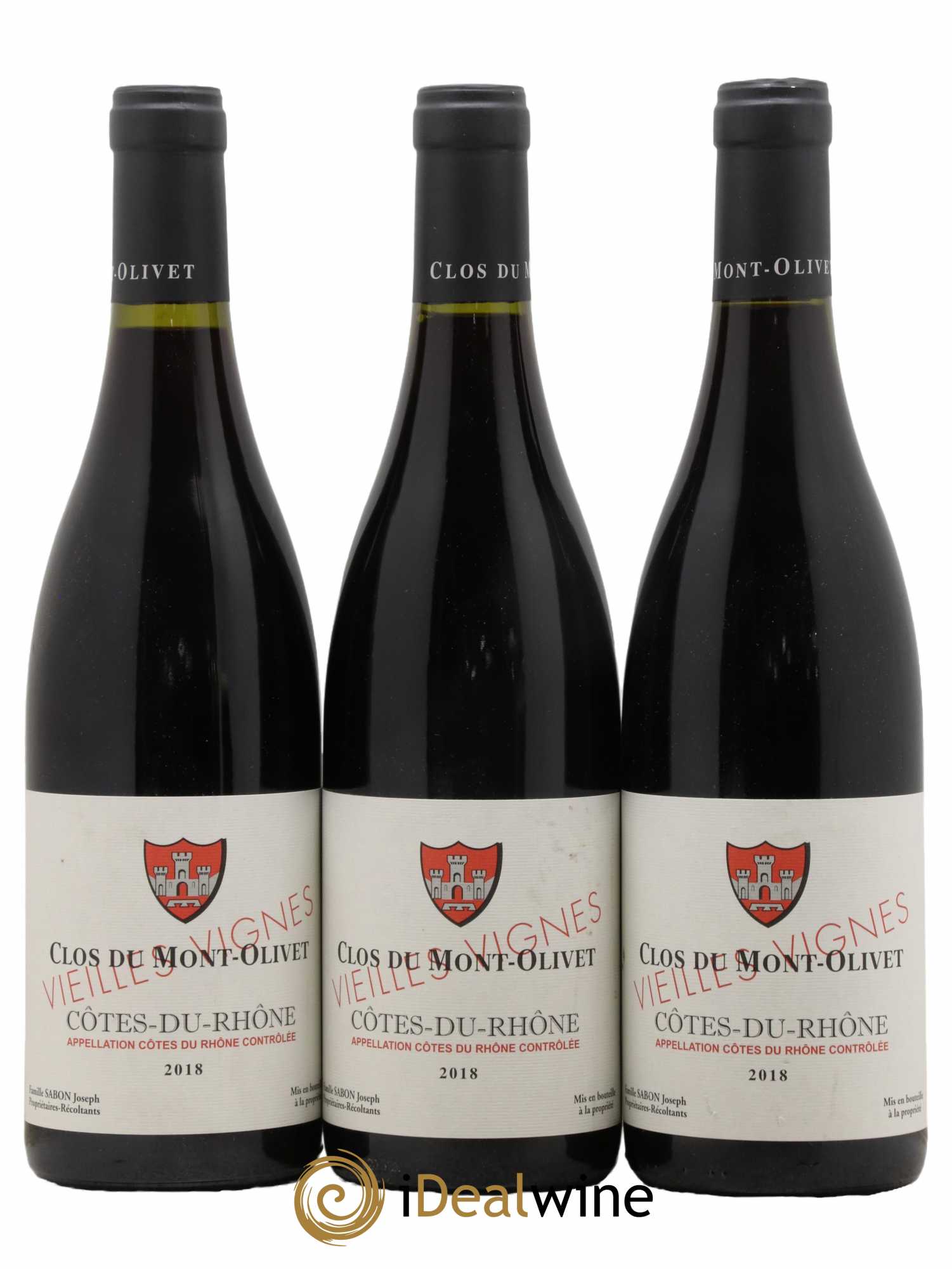 Côtes-du-Rhône Vieilles Vignes Clos du Mont-Olivet 2018 - Lot de 3 bouteilles - 0