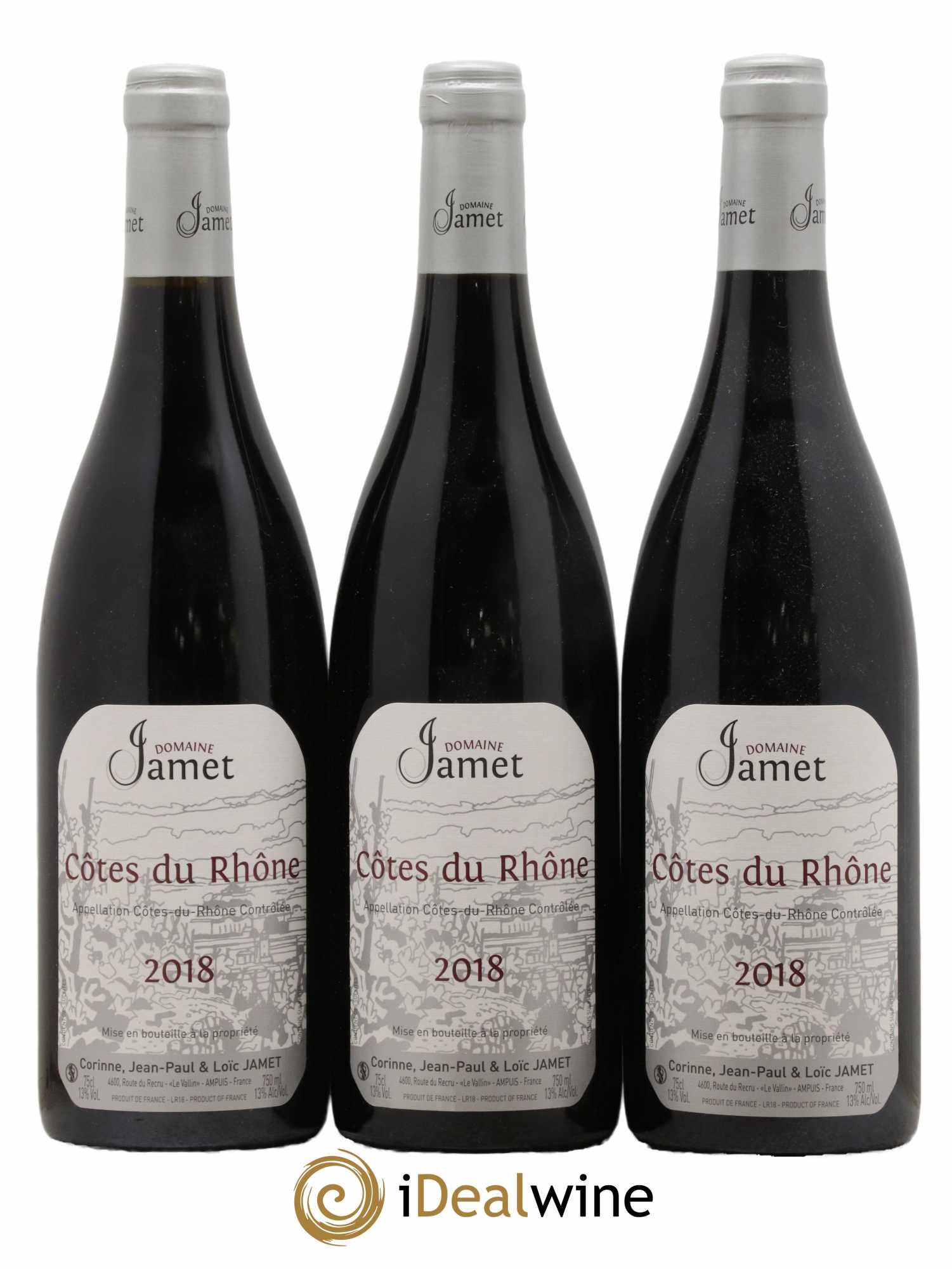 Côtes-du-Rhône Jamet (Domaine) 2018 - Lot de 3 bouteilles - 0