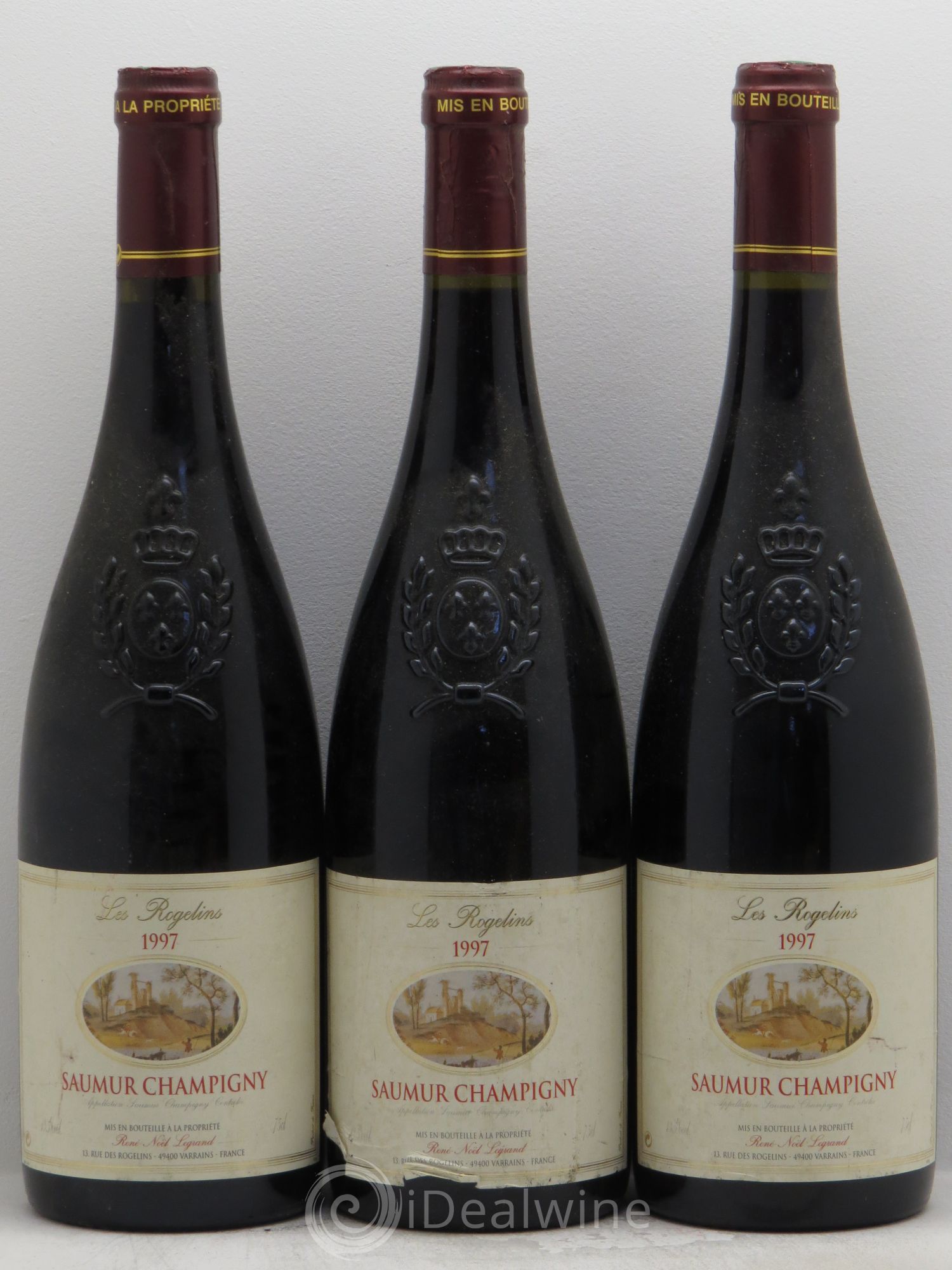 Saumur-Champigny Les Rogelins Clotilde Legrand (anciennement René-Noël Legrand) 1997 - Lot de 3 bouteilles - 0