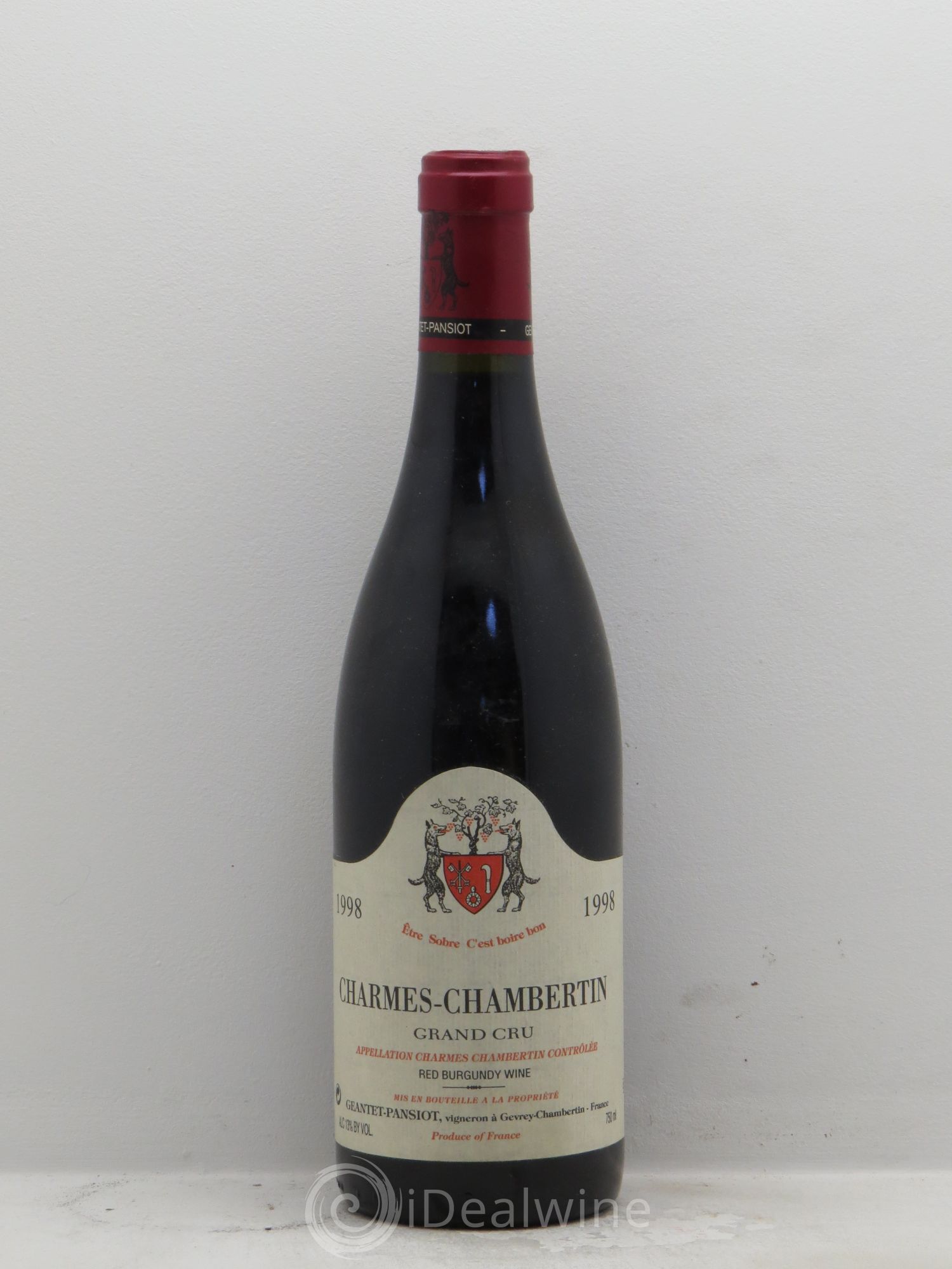 Charmes-Chambertin Grand Cru Geantet-Pansiot 1998 - Lot de 1 bouteille - 0