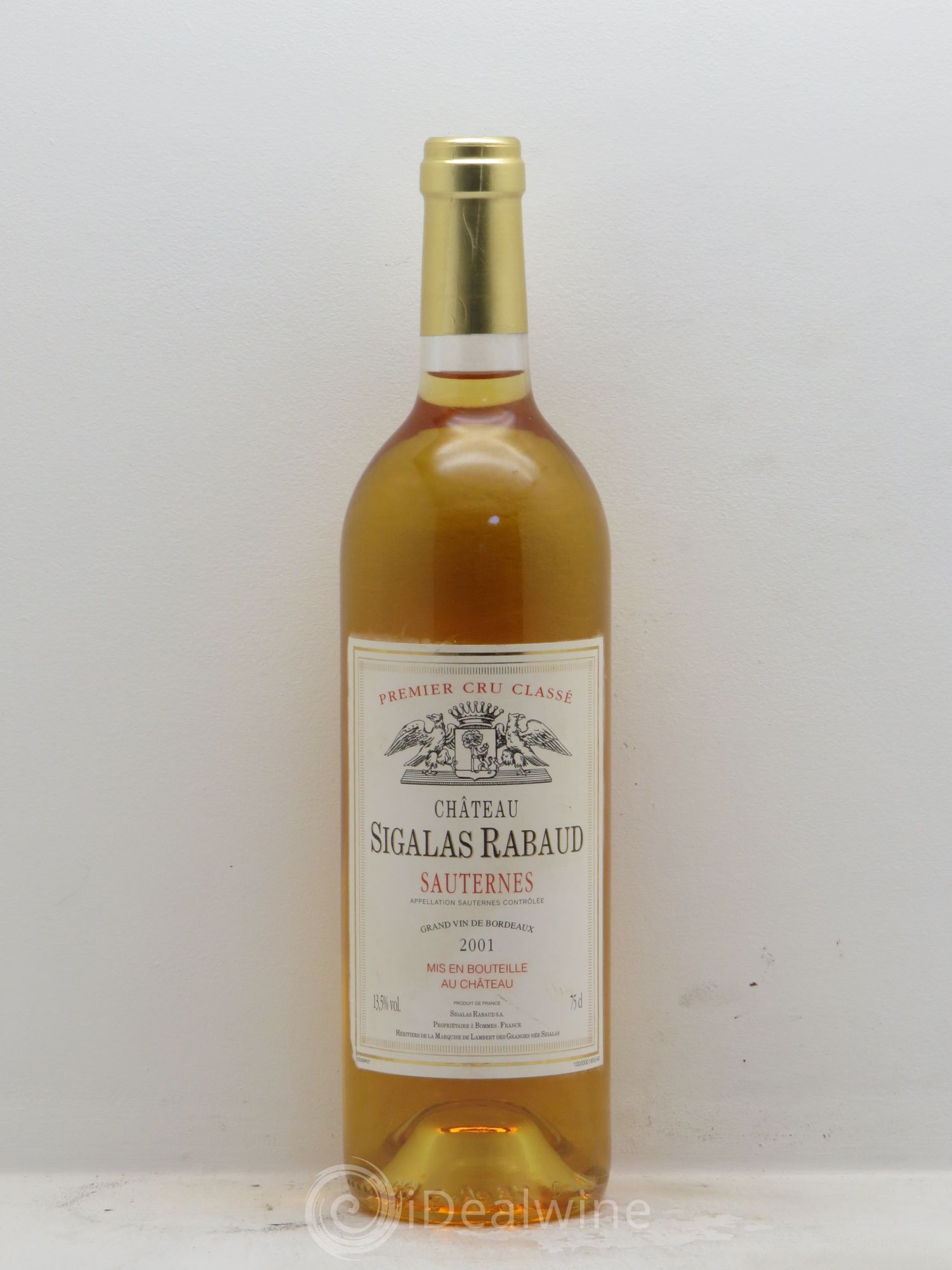 Château Sigalas Rabaud 1er Grand Cru Classé 2001 - Lotto di 1 bottiglia - 0
