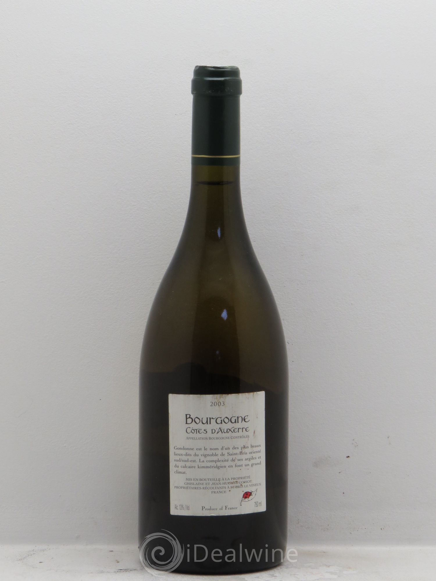 Divers Côtes d'Auxerre Chardonnay Gondonne G et JH Goisot (sans prix de réserve) 2003 - Posten von 1 Flasche - 1