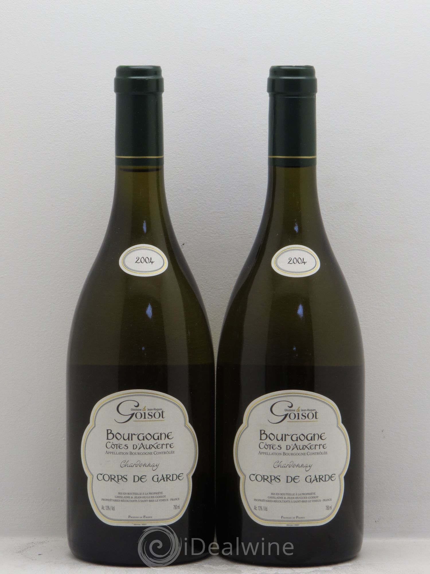 Divers Côtes d'Auxerre Chardonnay Corps de Garde G et JH Goisot (sans prix de réserve) 2004 - Posten von 2 Flaschen - 0