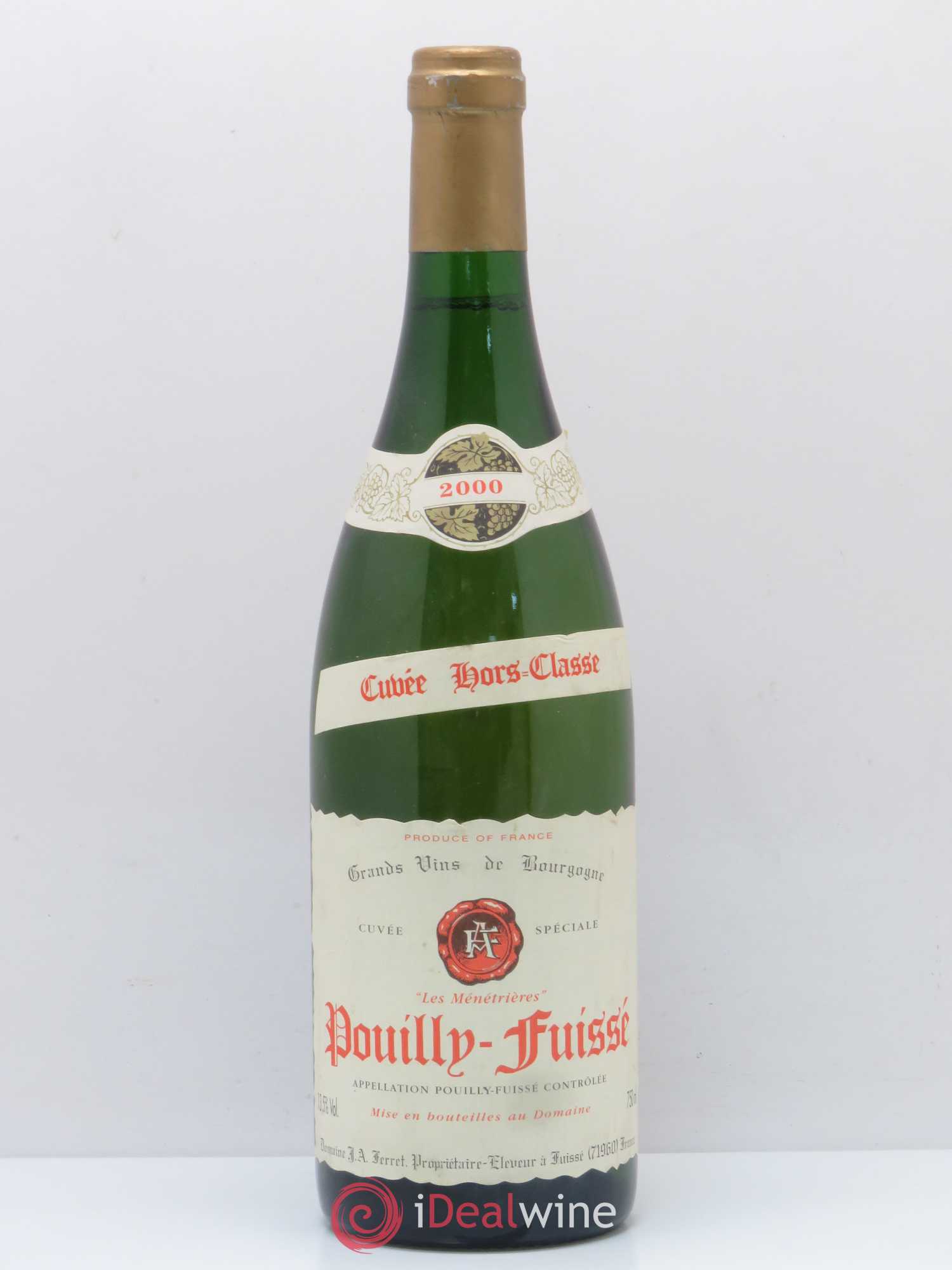Pouilly-Fuissé 1er Cru Hors Classe Les Ménétrières J.A. Ferret (Domaine) 2000 - Lot de 1 bouteille - 0