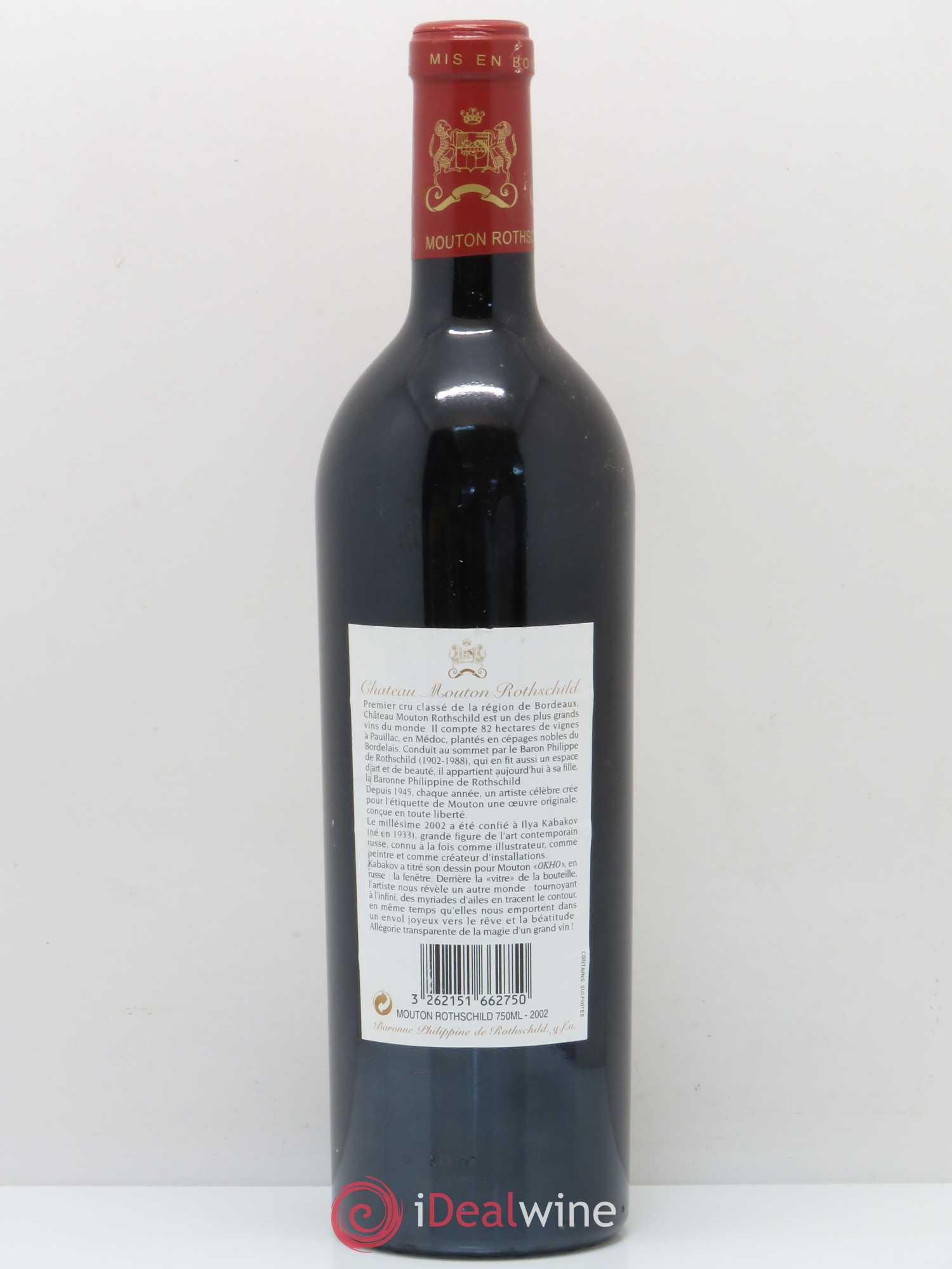 Château Mouton Rothschild 1er Grand Cru Classé 2002 - Lot de 1 bouteille - 1