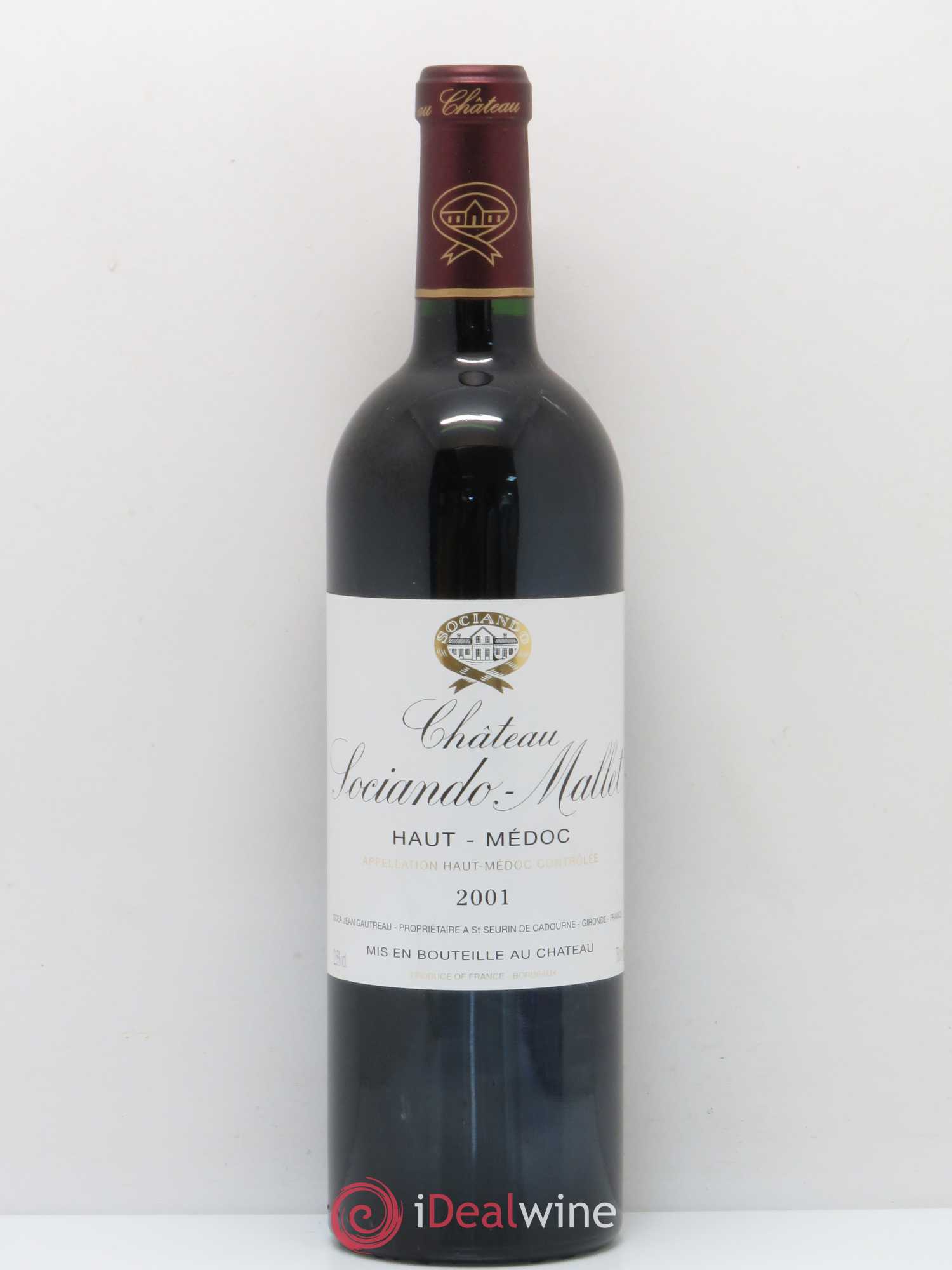 Château Sociando Mallet 2001 - Lot de 1 bouteille - 0