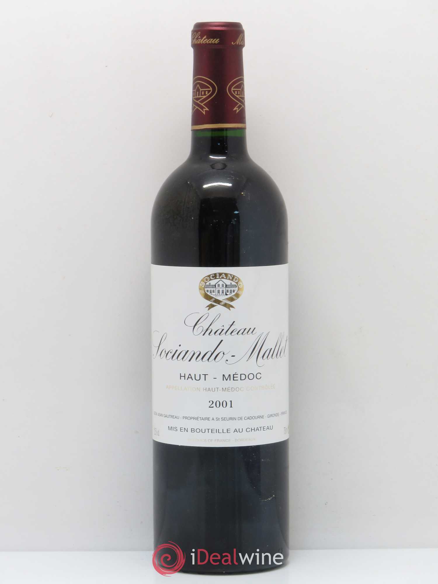 Château Sociando Mallet 2001 - Lot de 1 bouteille - 0
