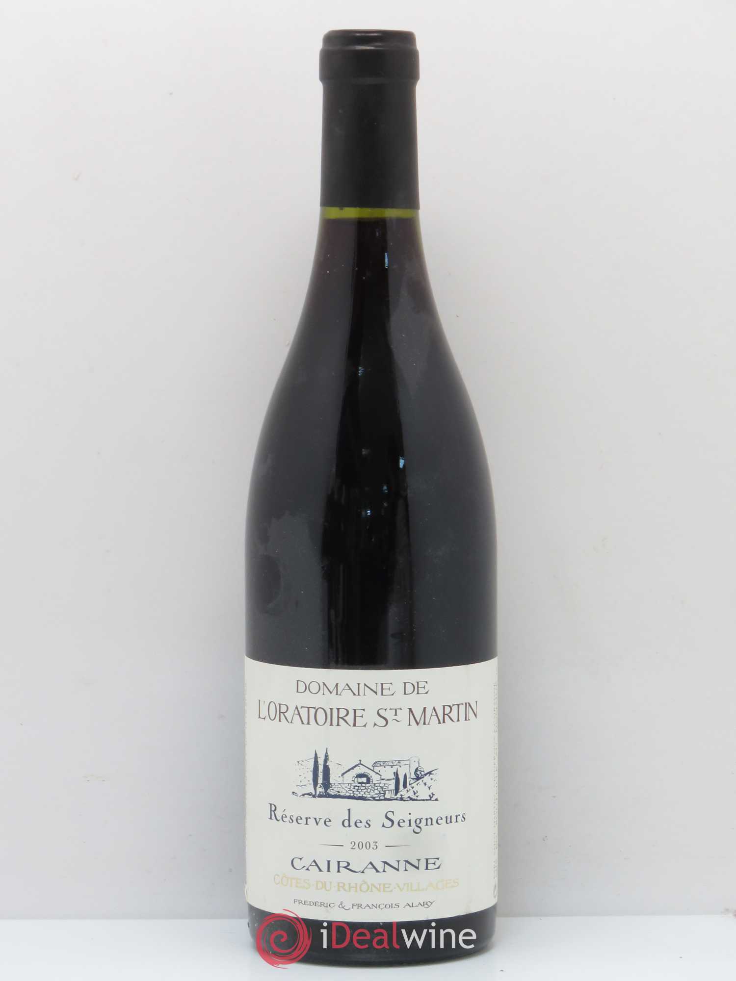 Cairanne Réserve des Seigneurs Oratoire Saint-Martin - Frédéric et François Alary 2003 - Lot de 1 bouteille - 0