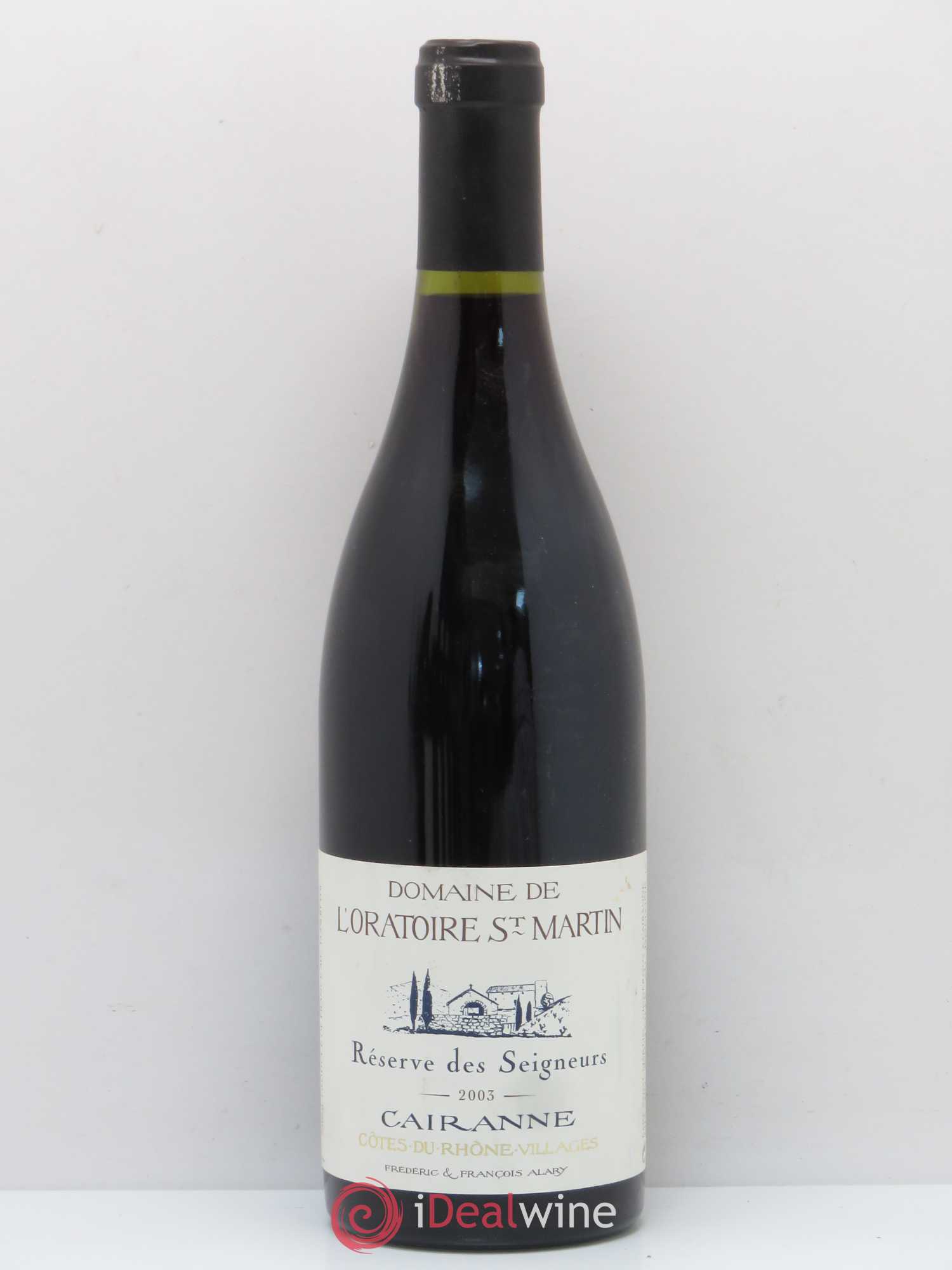 Cairanne Réserve des Seigneurs Oratoire Saint-Martin - Frédéric et François Alary (sans prix de réserve) 2003 - Lot de 1 bouteille - 0