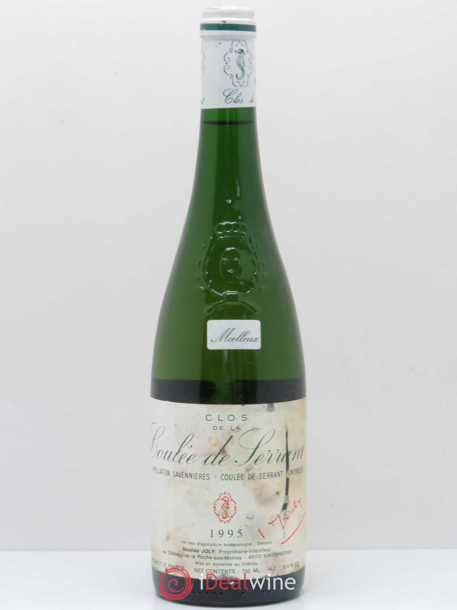 Savennières Clos de la Coulée de Serrant Vignobles de la Coulée de Serrant - Nicolas Joly 1995 - Lot de 1 bouteille - 0