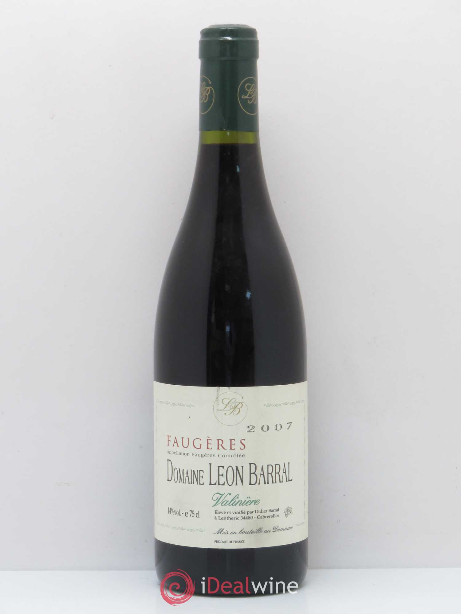 Faugères Valinière Domaine Léon Barral 2007 - Lot de 1 bouteille - 0
