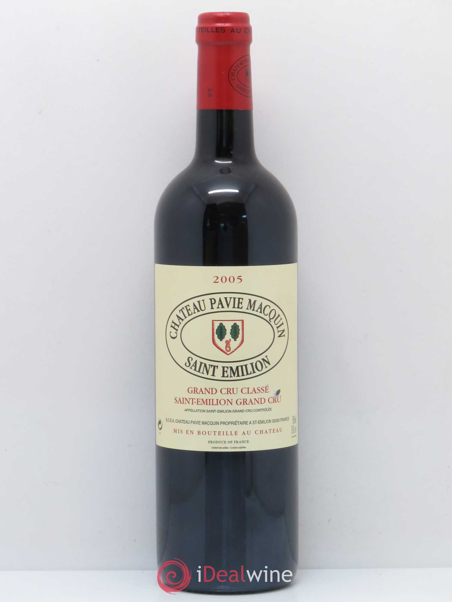 Château Pavie Macquin 1er Grand Cru Classé B 2005 - Lot de 1 bouteille - 0