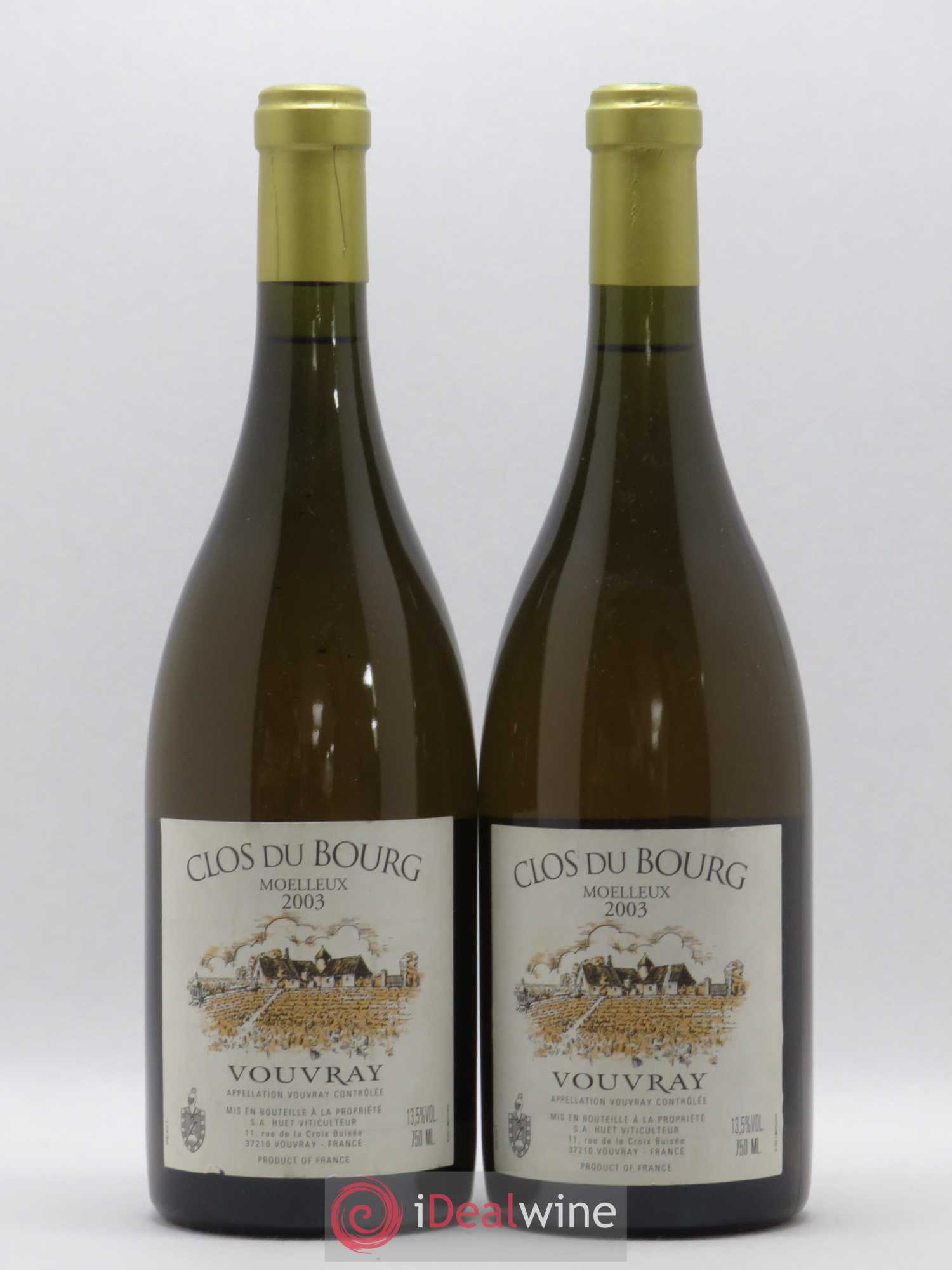 Vouvray Clos du Bourg Moelleux Domaine Huet 2003 - Lotto di 2 bottiglie - 0