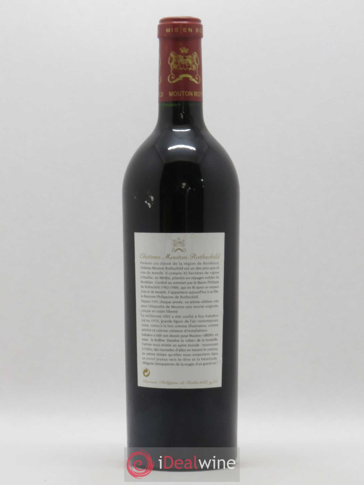 Château Mouton Rothschild 1er Grand Cru Classé 2002 - Lot de 1 bouteille - 1