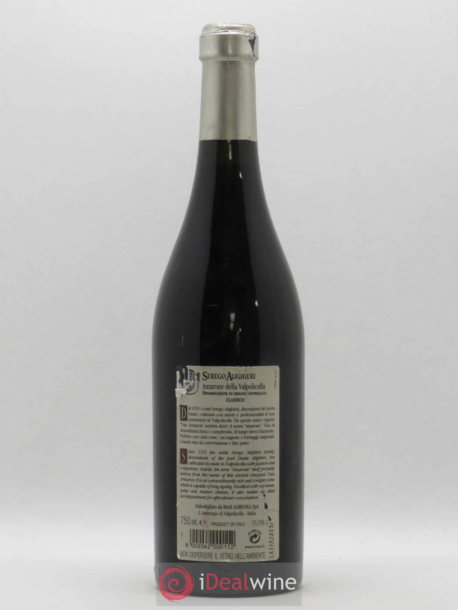 Amarone della Valpolicella DOC Serego Alighiari Masi 1999 - Lot de 1 bouteille - 1