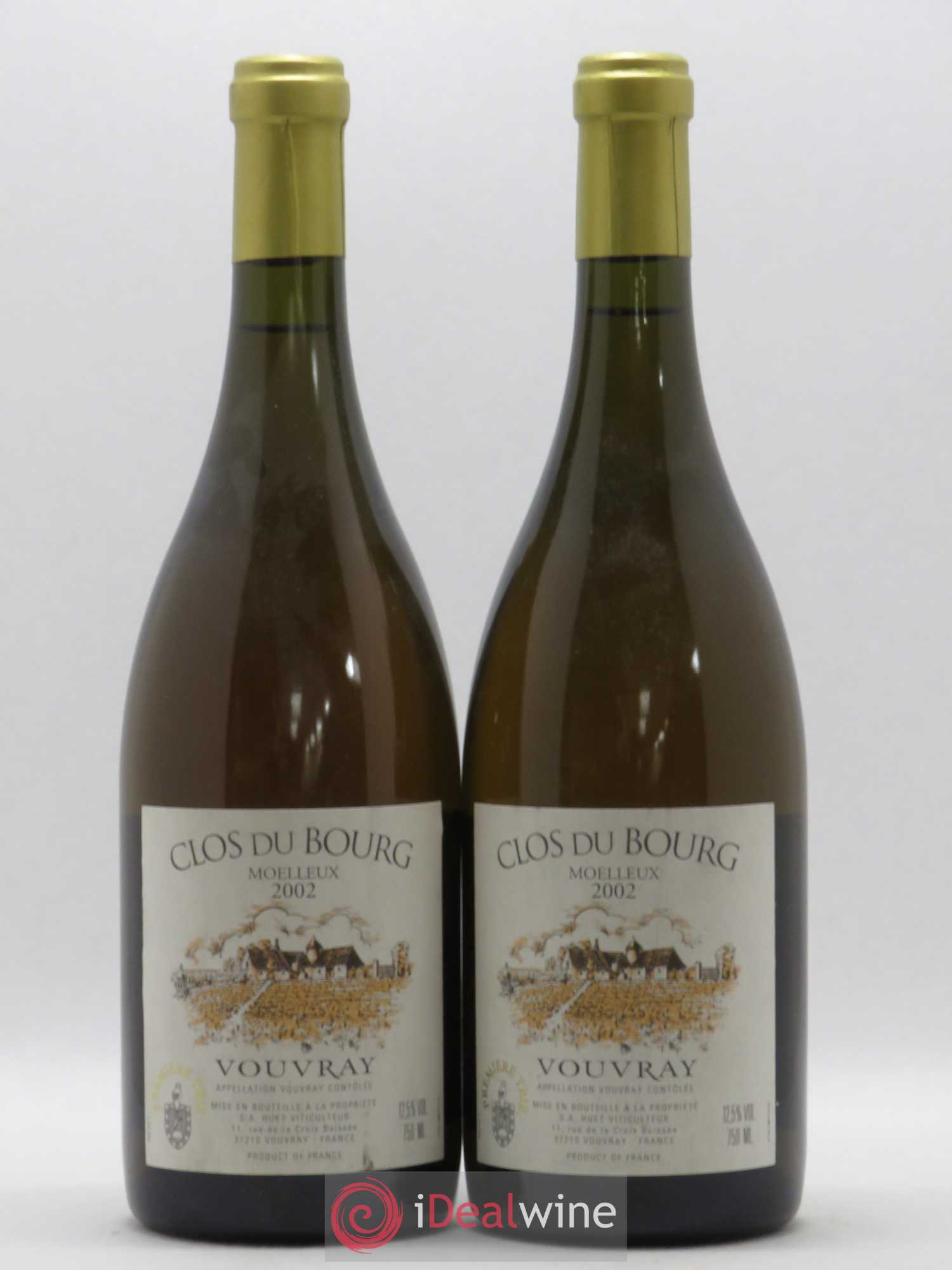 Vouvray Clos du Bourg Moelleux 1ère trie Domaine Huet 2002 - Lotto di 2 bottiglie - 0