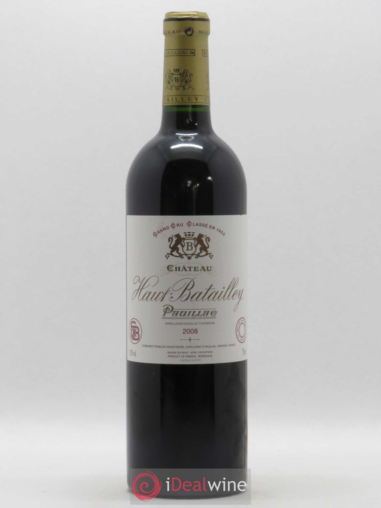 Château Haut Batailley 5ème Grand Cru Classé 2008 - Lot de 1 bouteille - 0