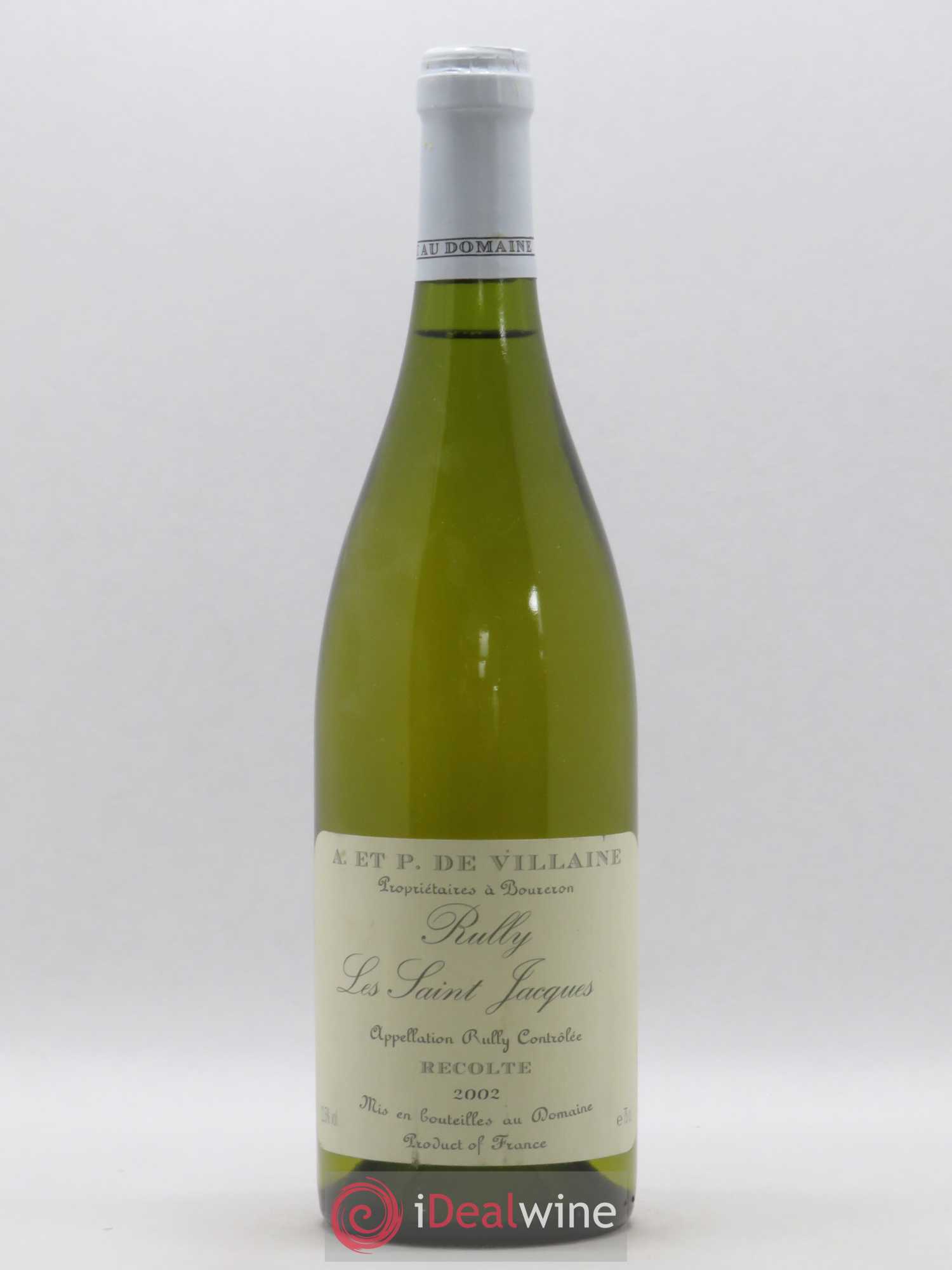 Rully Les Saint-Jacques Domaine de Villaine 2002 - Lot de 1 bouteille - 0