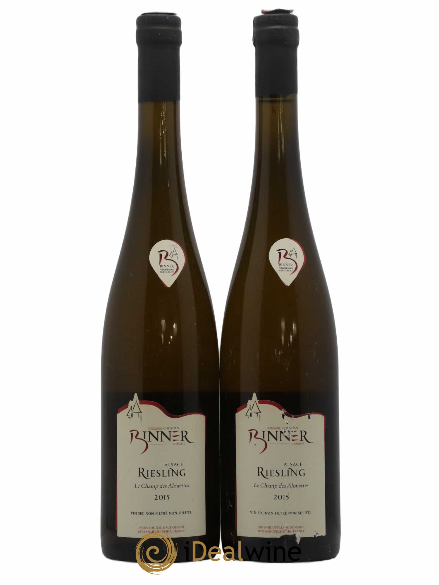 Alsace Riesling Le Champ des Alouettes Christian Binner 2015 - Lot de 2 bouteilles - 0