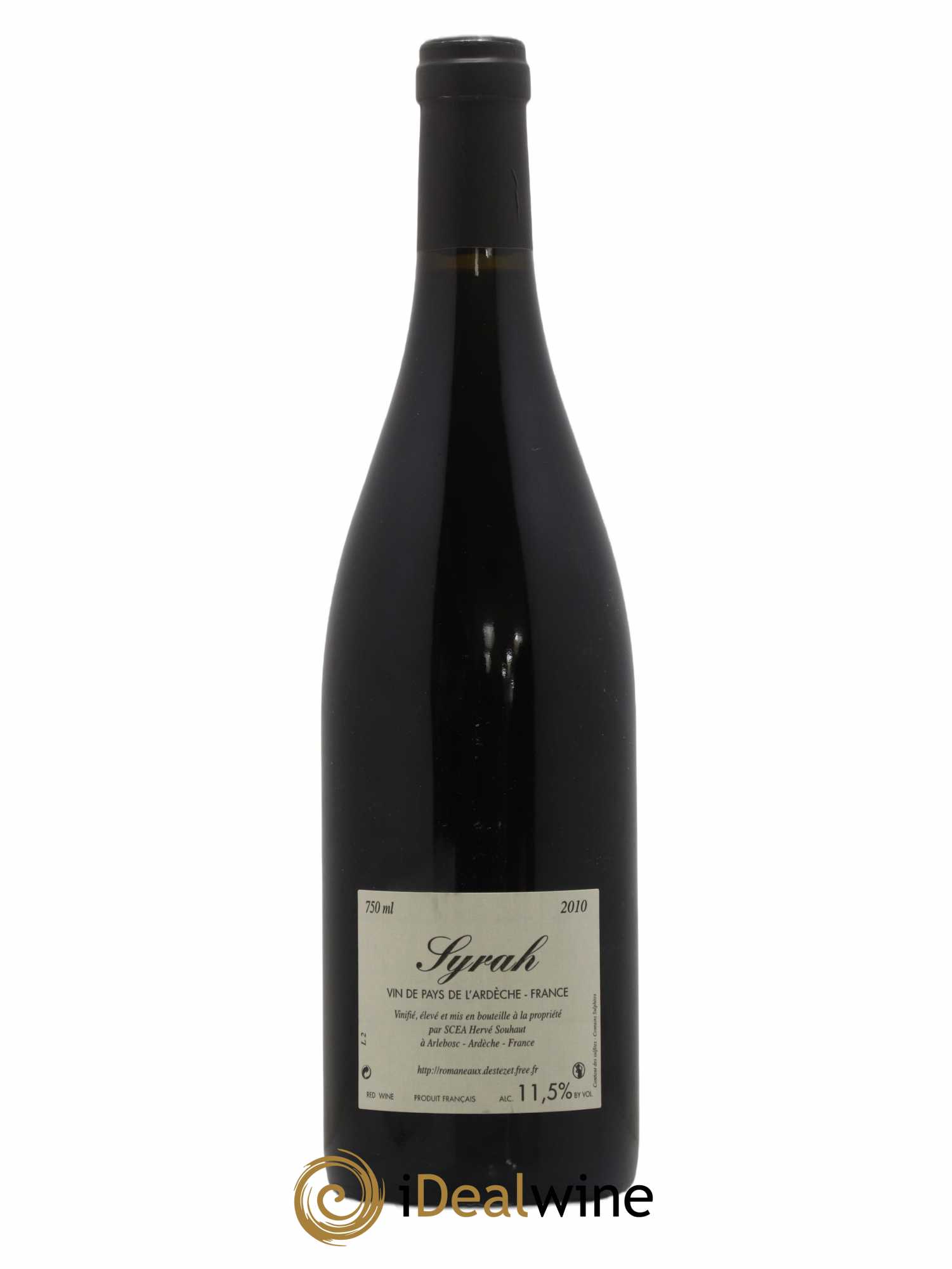 Ardèche Syrah Hervé Souhaut - Domaine Romaneaux-Destezet 2010 - Lot de 1 bouteille - 1