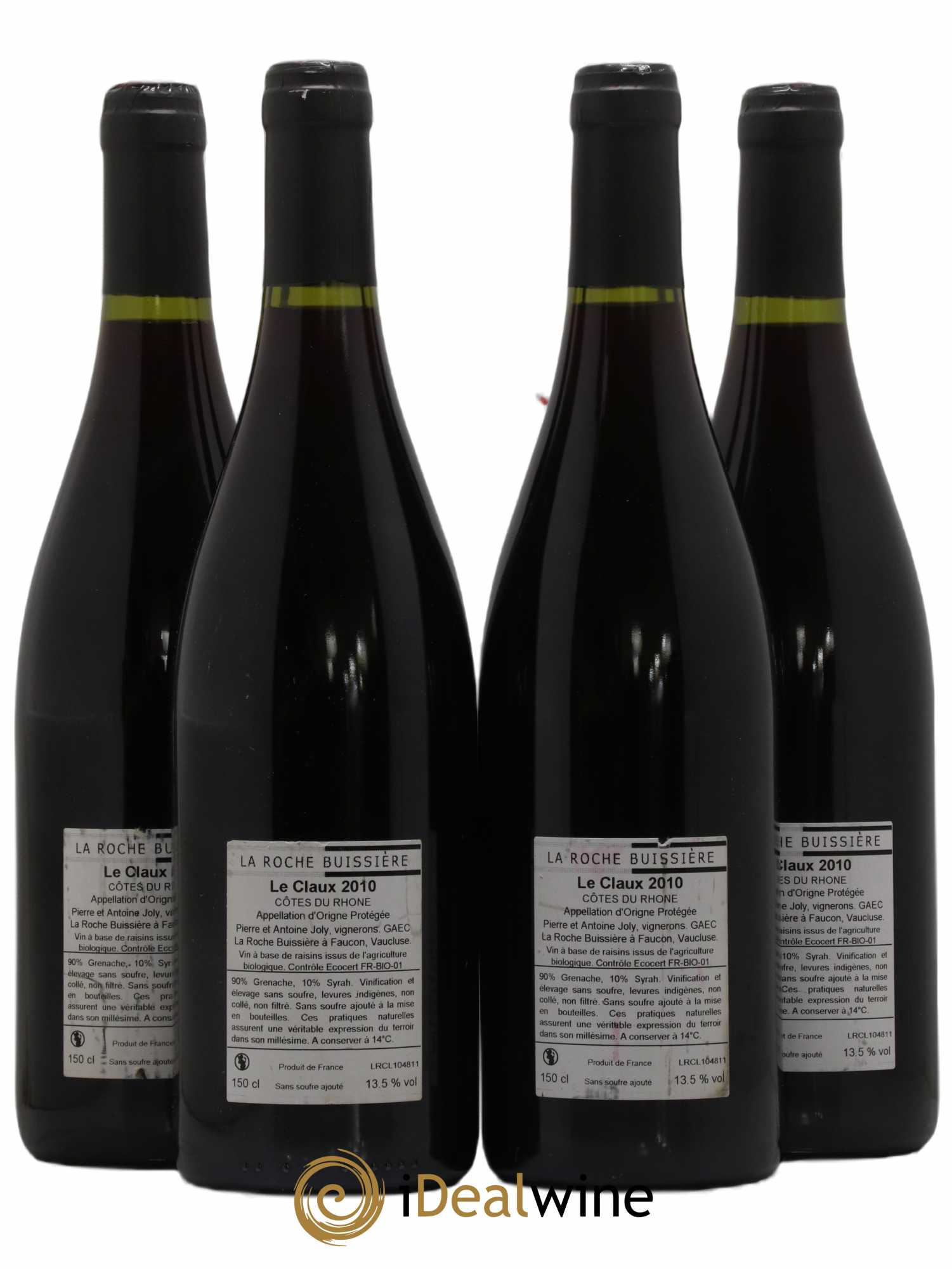 Côtes-du-Rhône Le Claux La Roche Buissière (Domaine) 2010 - Lot de 4 bouteilles - 1