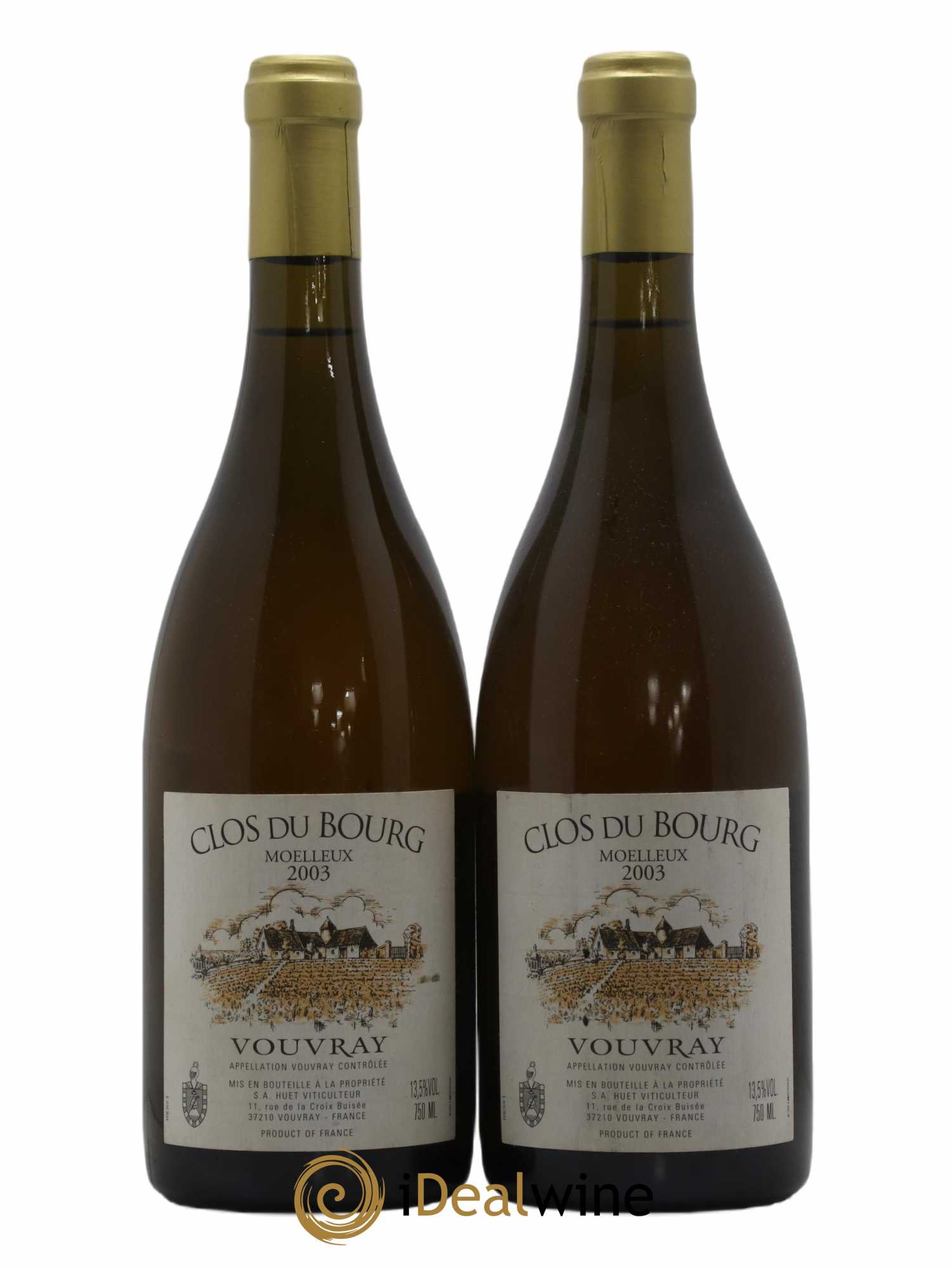 Vouvray Clos du Bourg Moelleux Domaine Huet 2003 - Lotto di 2 bottiglie - 0