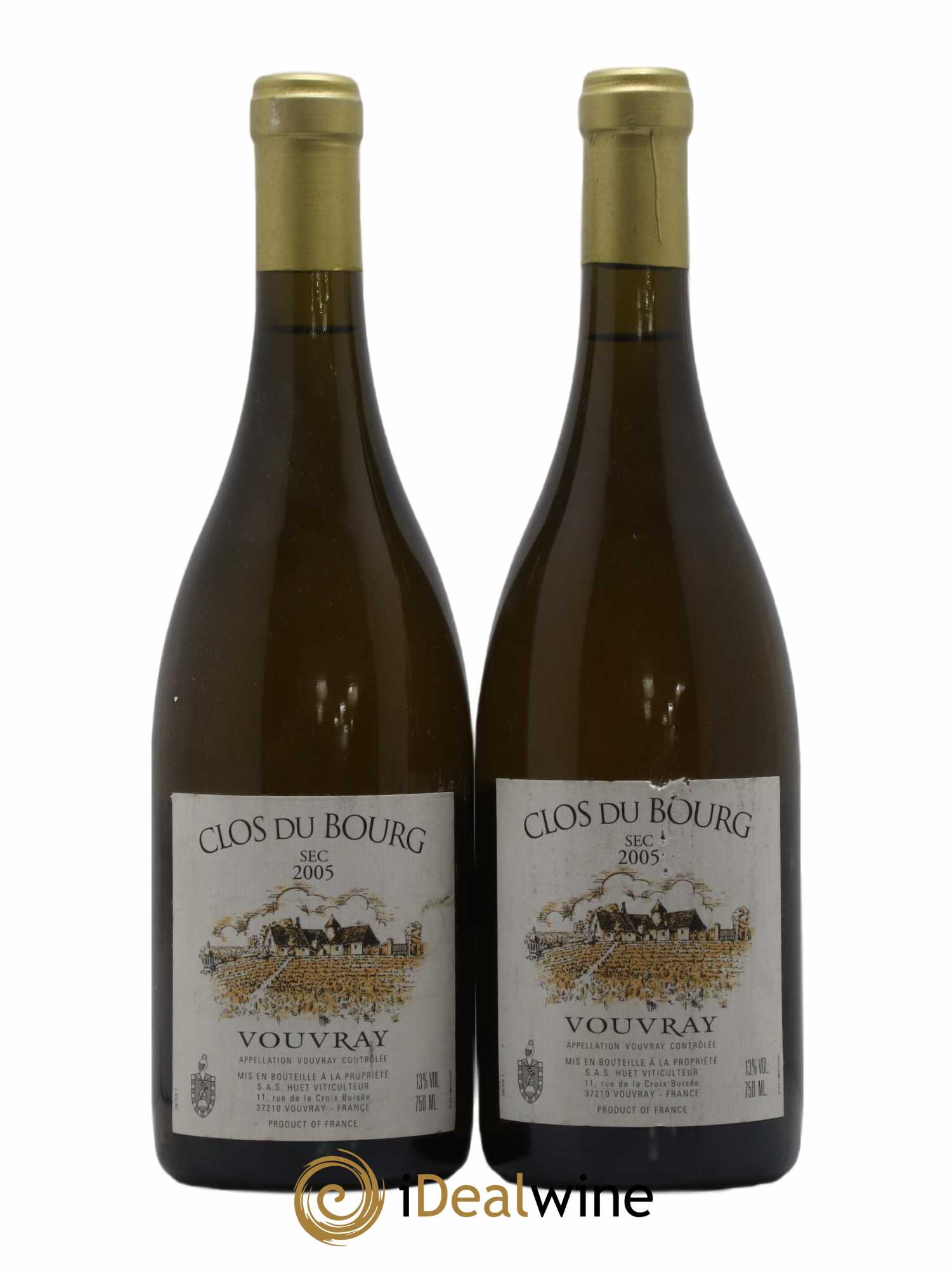 Vouvray Clos du Bourg Sec Domaine Huet 2005 - Lot de 2 bouteilles - 0