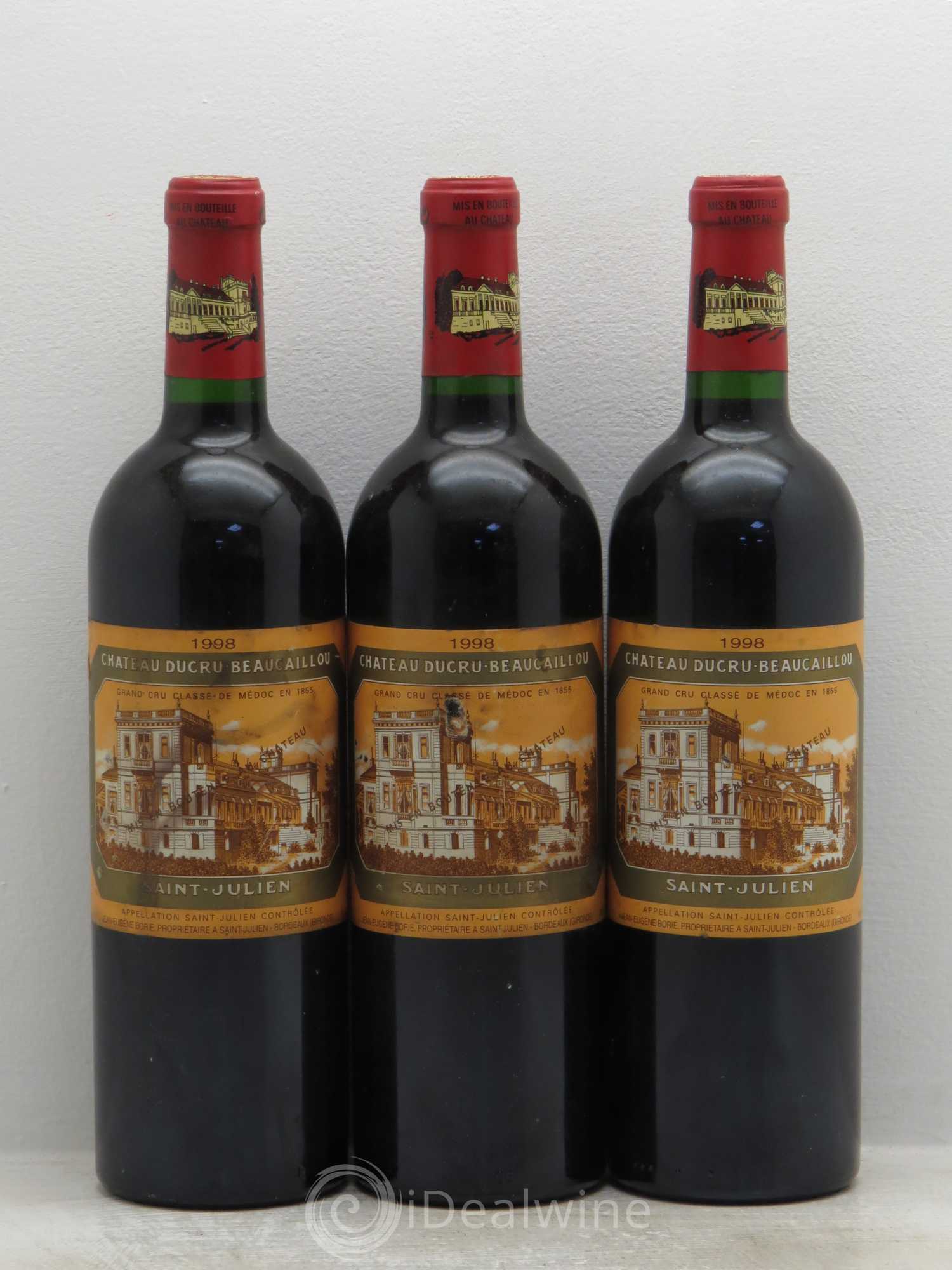 Château Ducru Beaucaillou 2ème Grand Cru Classé 1998 - Lot de 3 bouteilles - 0