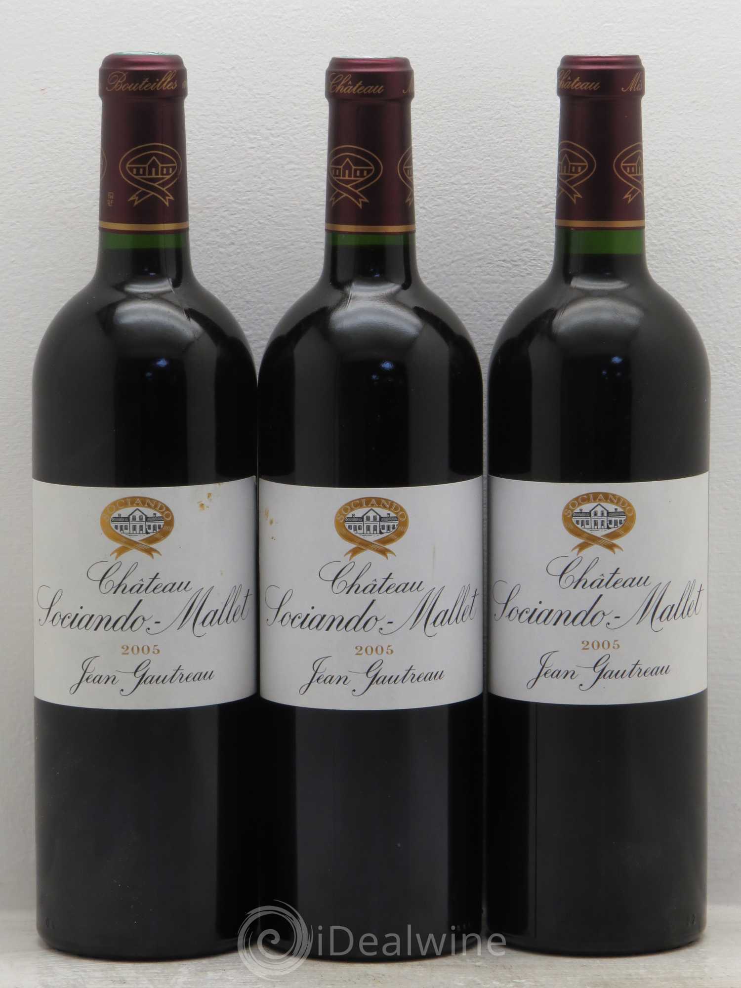 Château Sociando Mallet 2005 - Lot de 3 bouteilles - 0