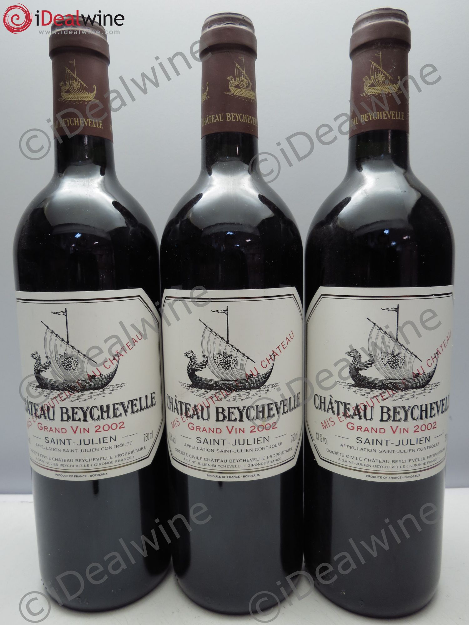 Château Beychevelle 4ème Grand Cru Classé 2002 - Lot de 3 bouteilles - 0