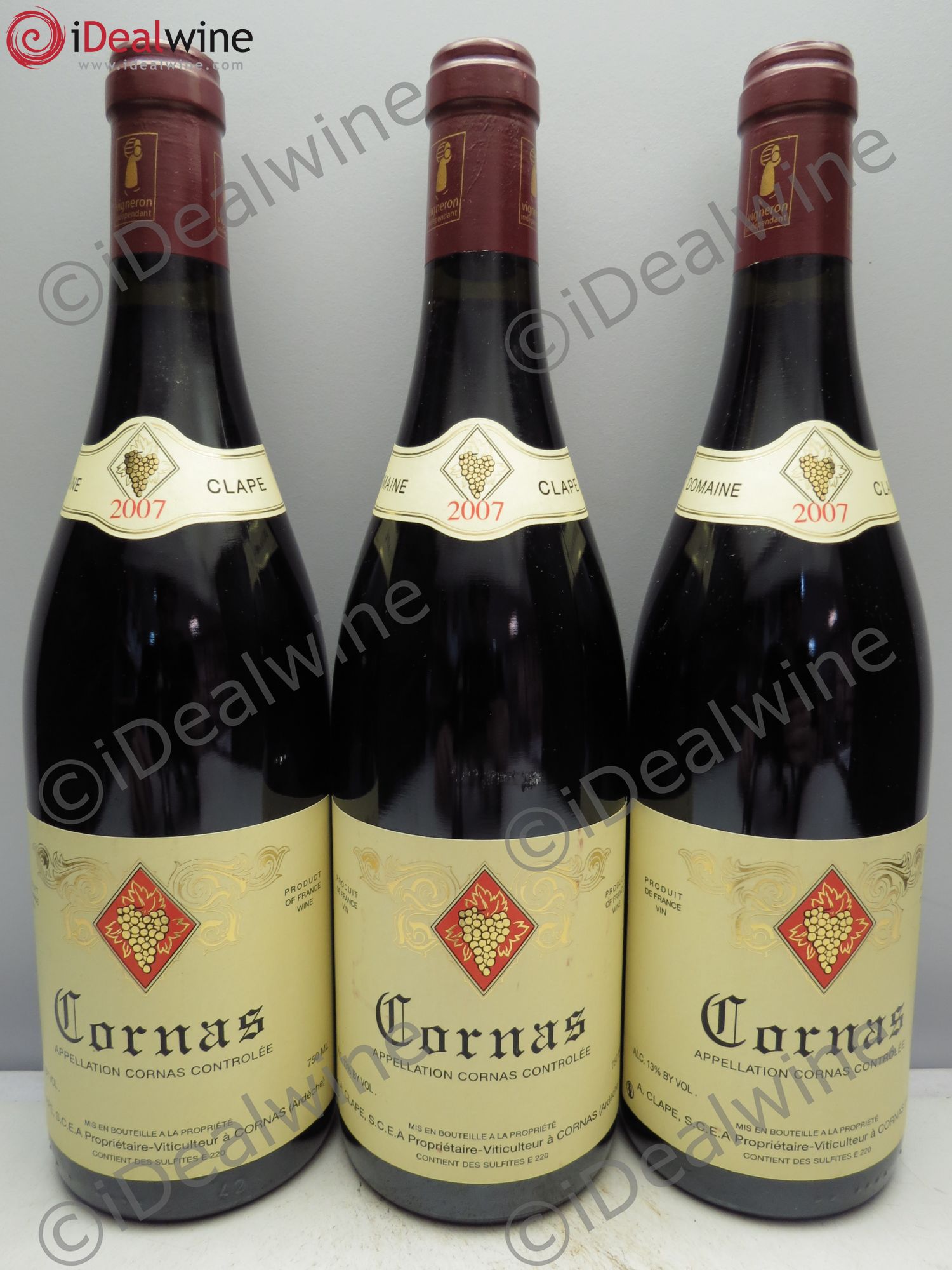 Cornas Auguste Clape 2007 - Lot de 3 bouteilles - 0