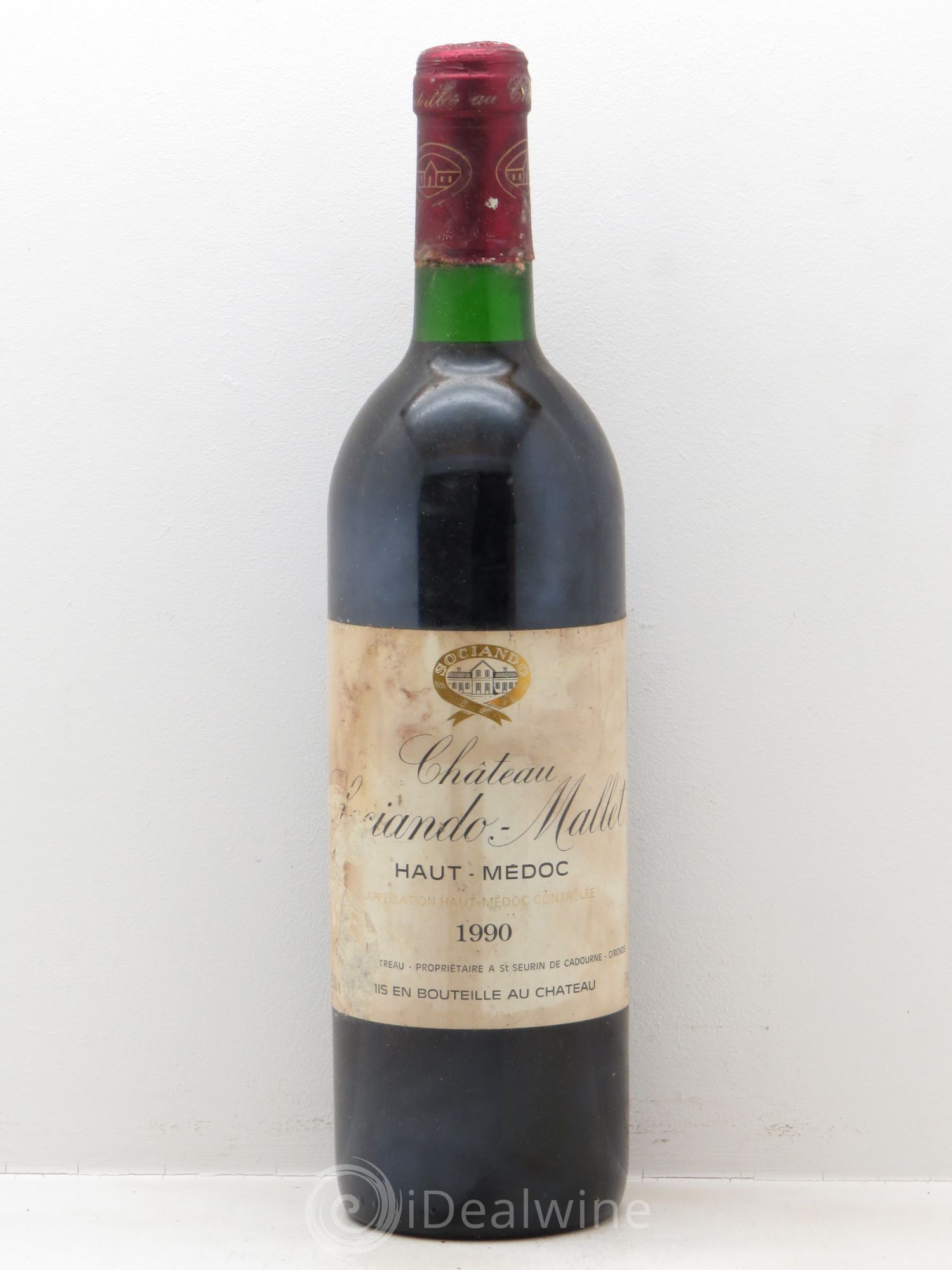 Château Sociando Mallet 1990 - Lot de 1 bouteille - 0