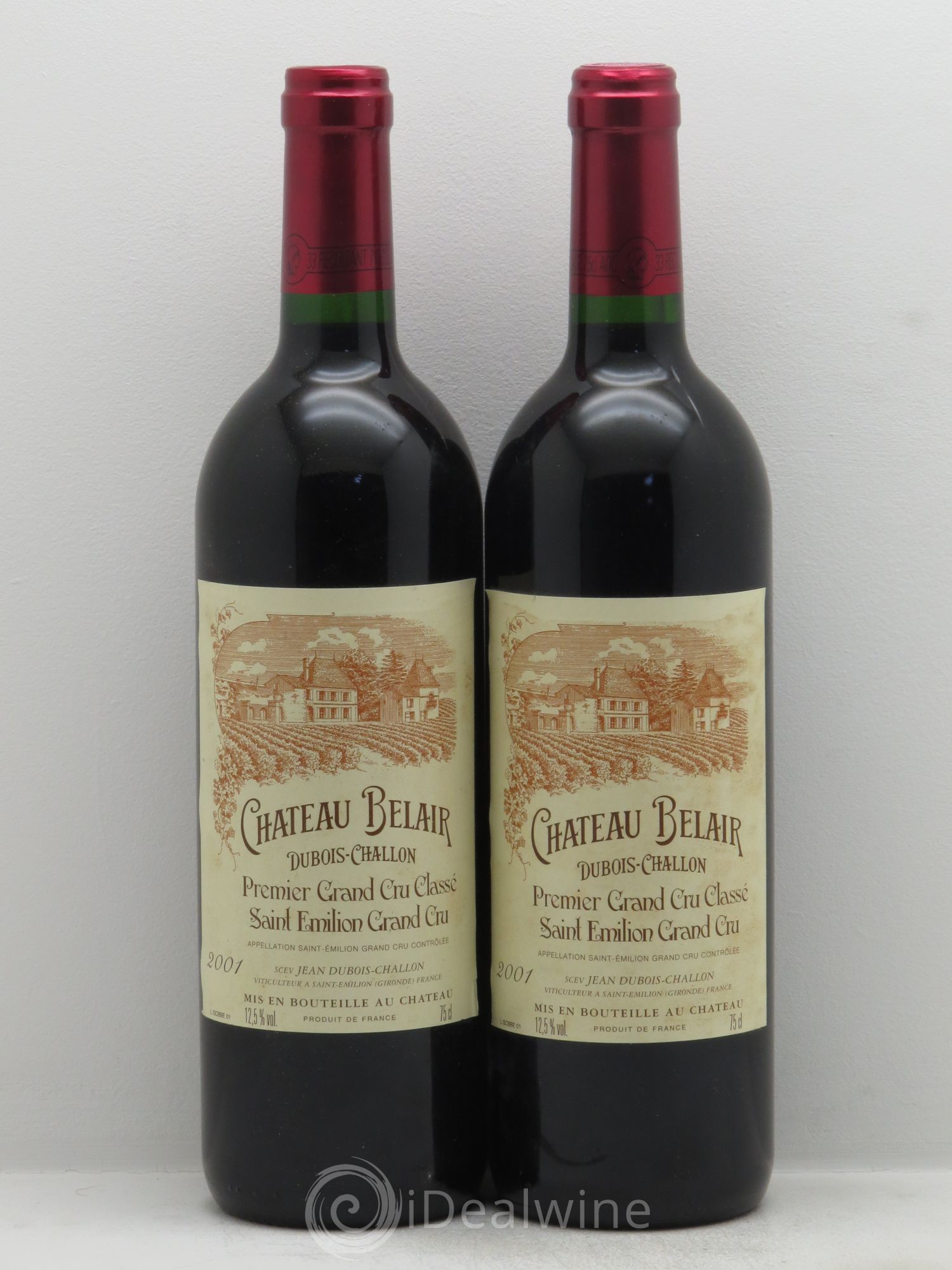 Château Belair (Belair-Monange) 1er Grand Cru Classé B 2001 - Lot de 2 bouteilles - 0