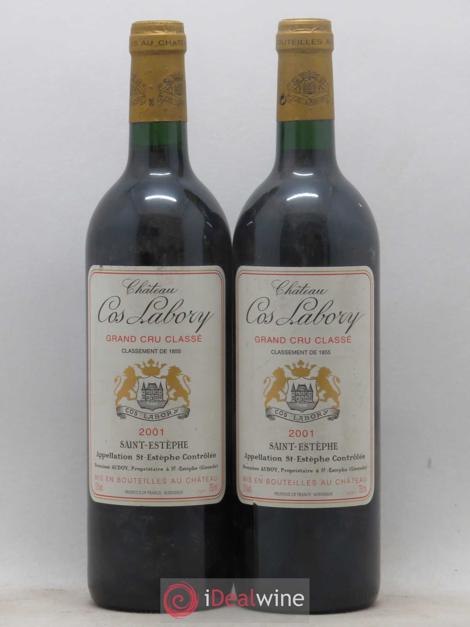 Château Cos Labory 5ème Grand Cru Classé 2001 - Lot de 2 bouteilles - 0