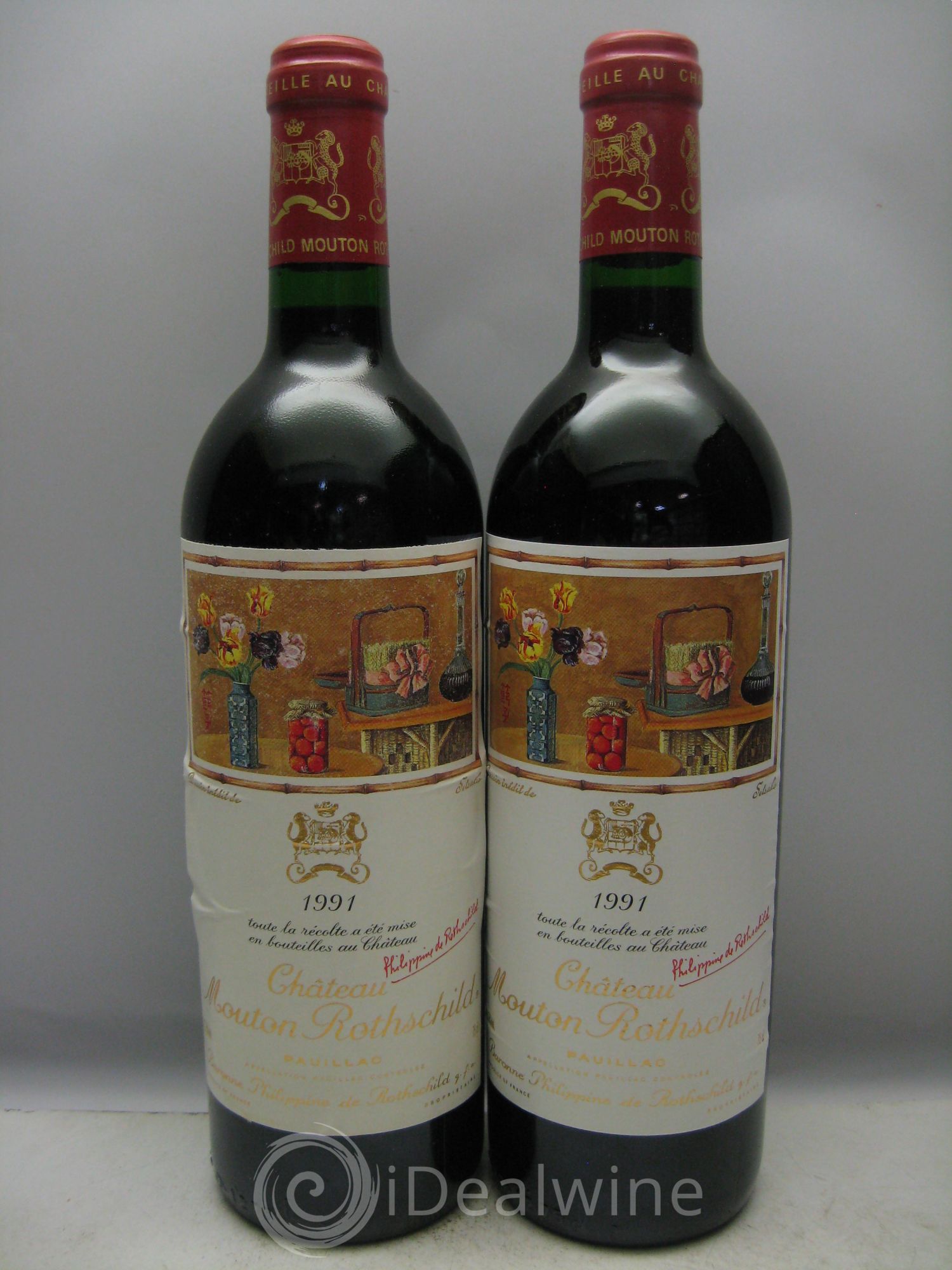 Château Mouton Rothschild 1er Grand Cru Classé 1991 - Lot de 12 bouteilles - 0