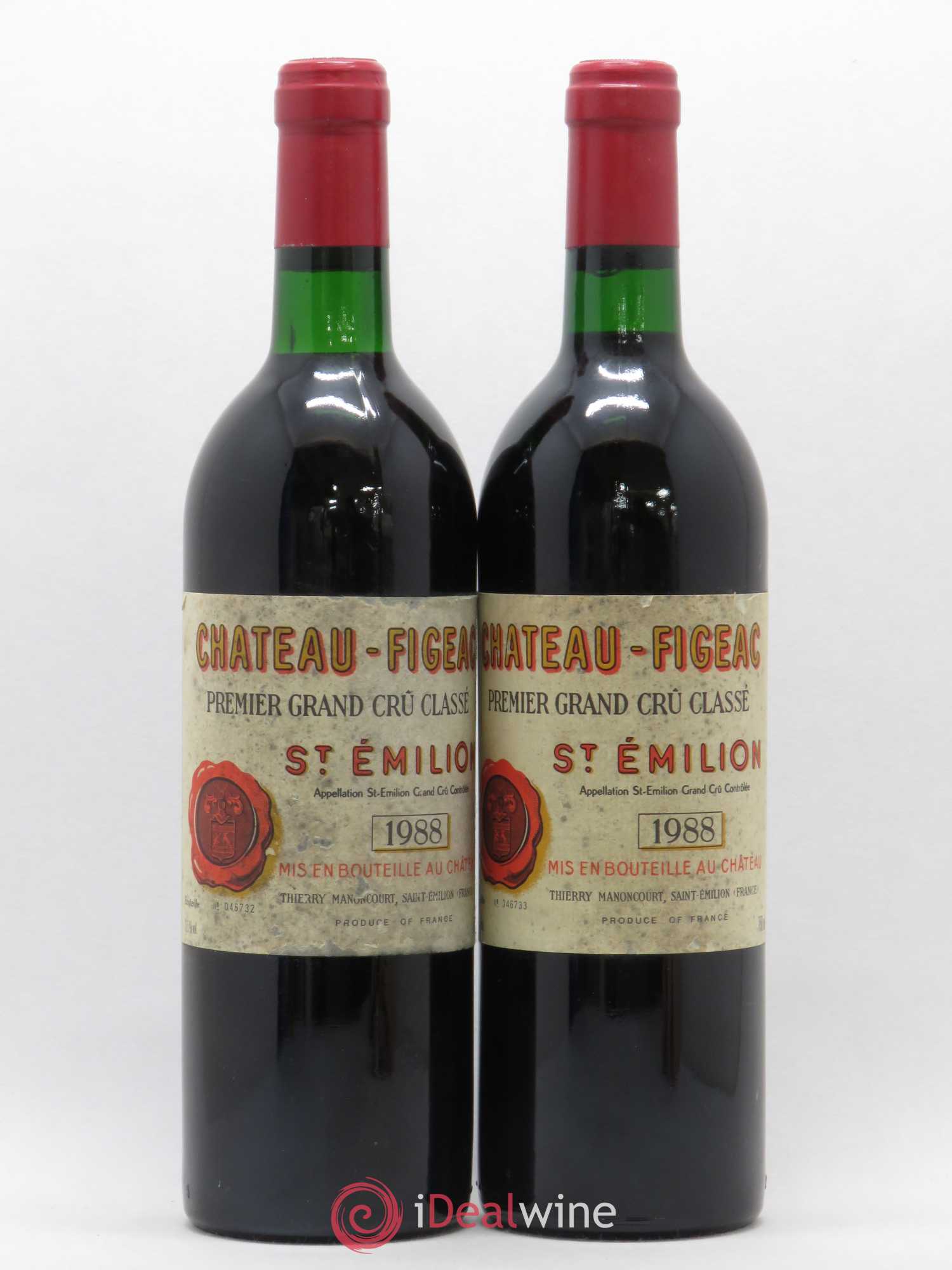 Château Figeac 1er Grand Cru Classé A 1988 - Lot de 2 bouteilles - 0