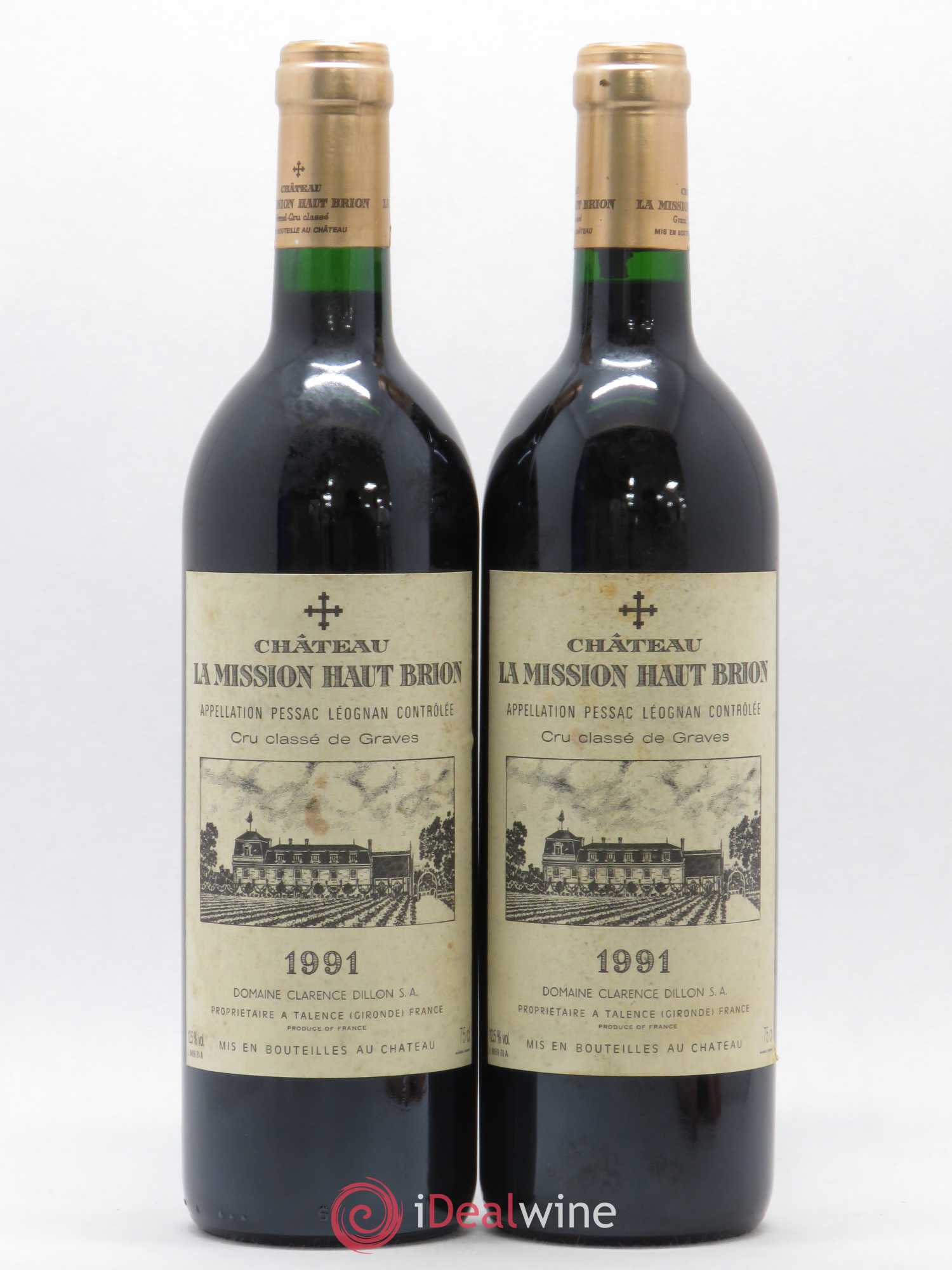 Château la Mission Haut-Brion Cru Classé de Graves 1991 - Lot de 2 bouteilles - 0