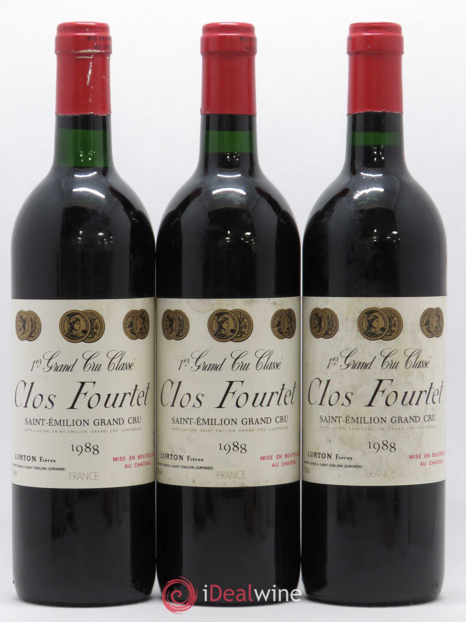 Clos Fourtet 1er Grand Cru Classé B 1988 - Lot de 3 bouteilles - 0