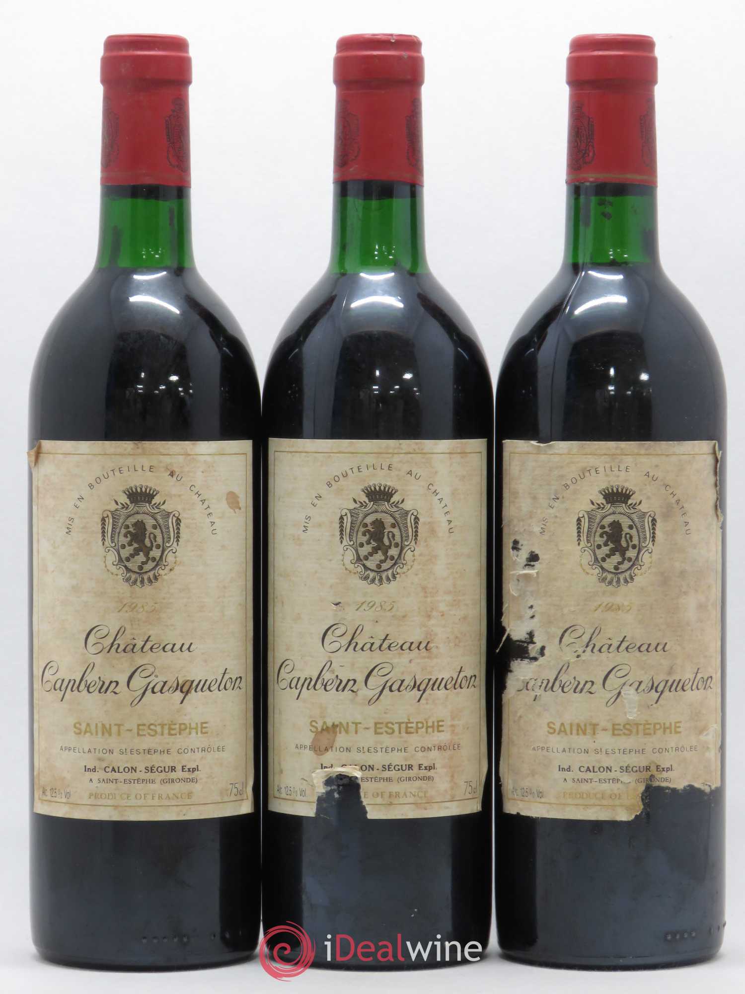 Château Capbern Gasqueton 1985 - Lot de 3 bouteilles - 0