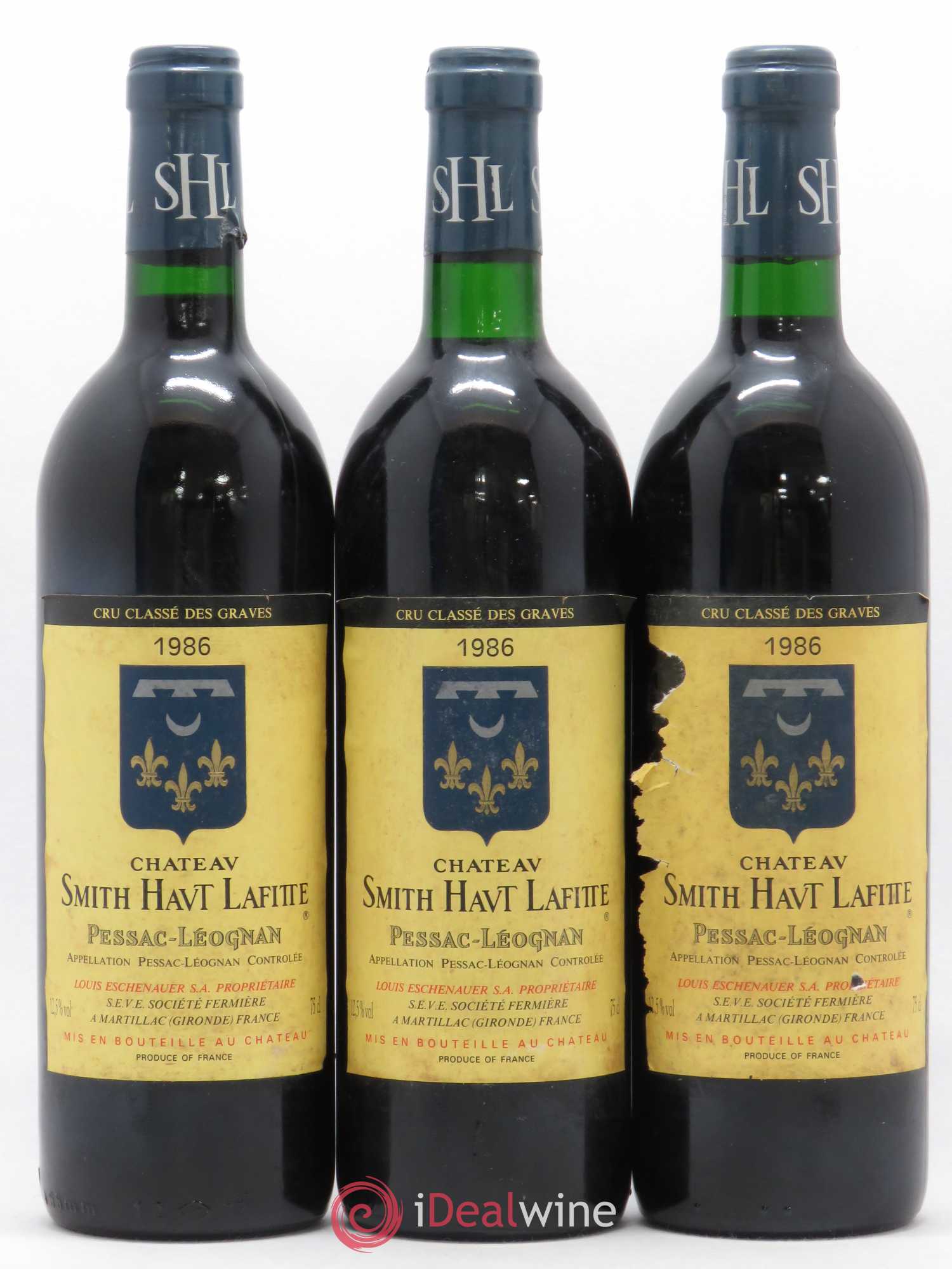 Château Smith Haut Lafitte Cru Classé de Graves 1986 - Lot de 3 bouteilles - 0