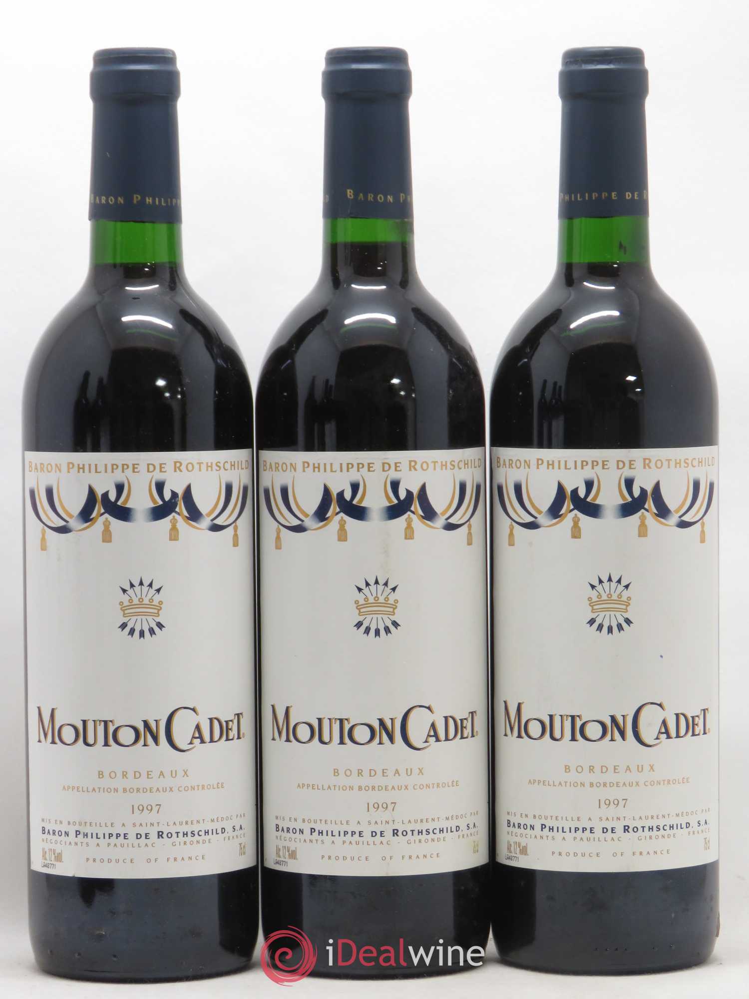 Château Mouton Cadet 1997 - Lot de 3 bouteilles - 0