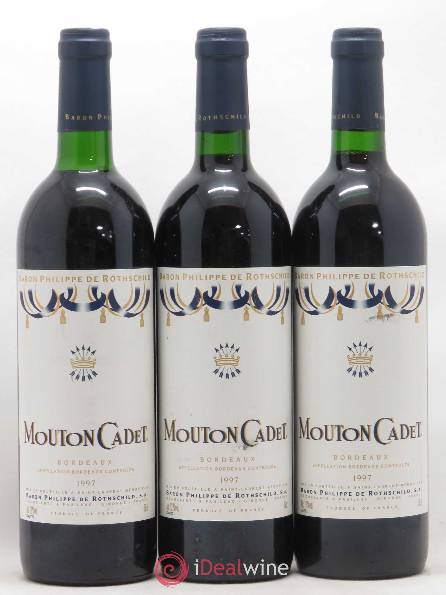 Château Mouton Cadet (sans prix de réserve) 1997 - Lot de 3 bouteilles - 0