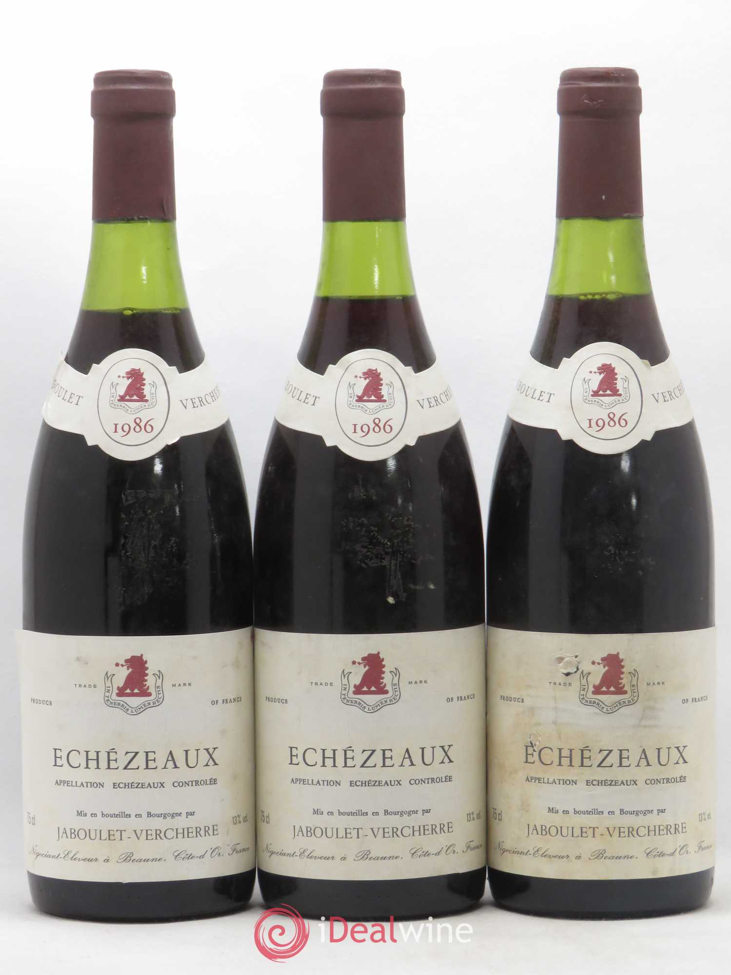 Echezeaux Grand Cru Jaboulet Verchere 1986 - Lot de 3 bouteilles - 0