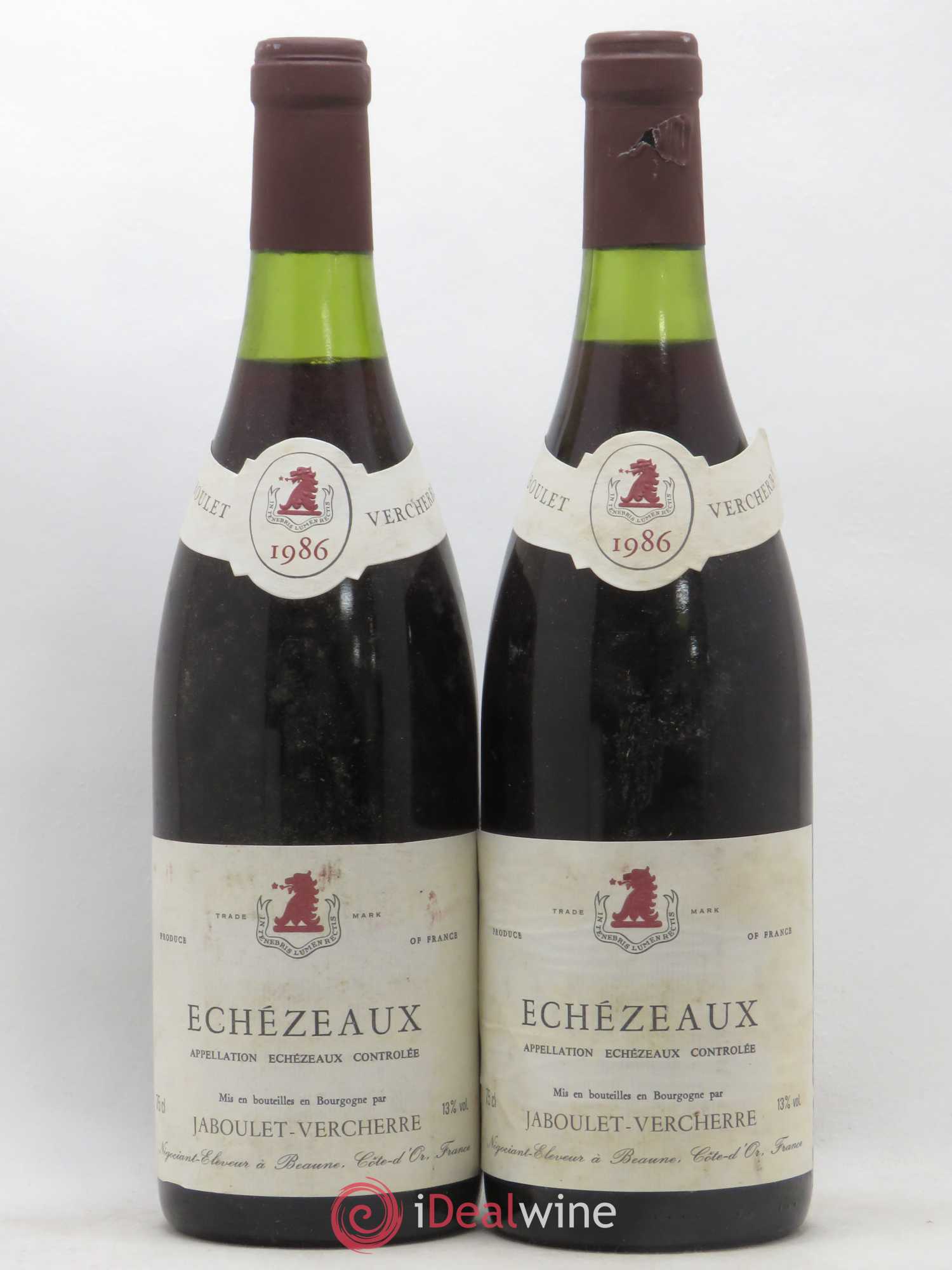Echezeaux Grand Cru Jaboulet Verchere 1986 - Lot de 2 bouteilles - 0
