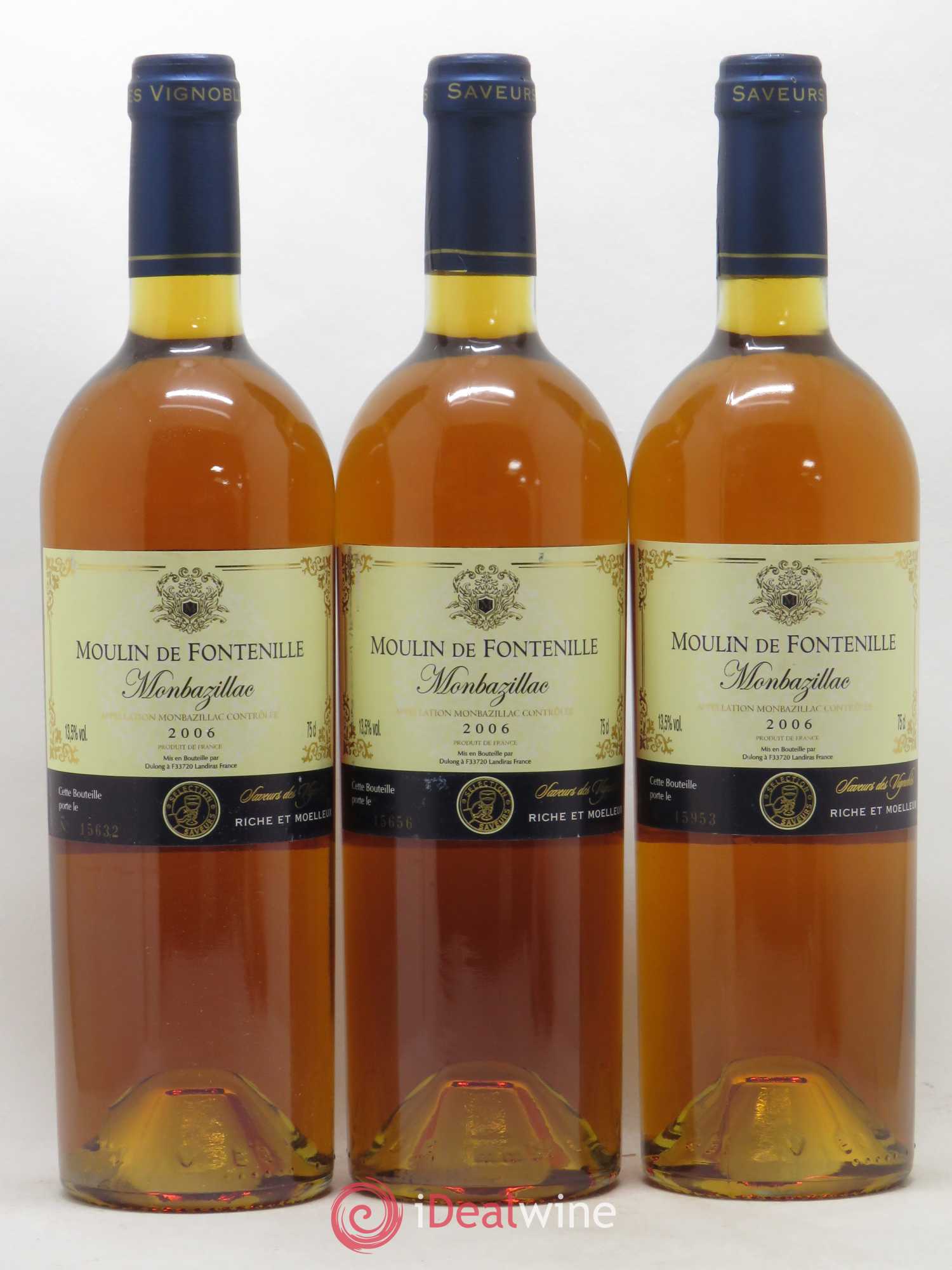 Monbazillac Moulin de Fontenille 2006 - Lotto di 3 bottiglie - 0