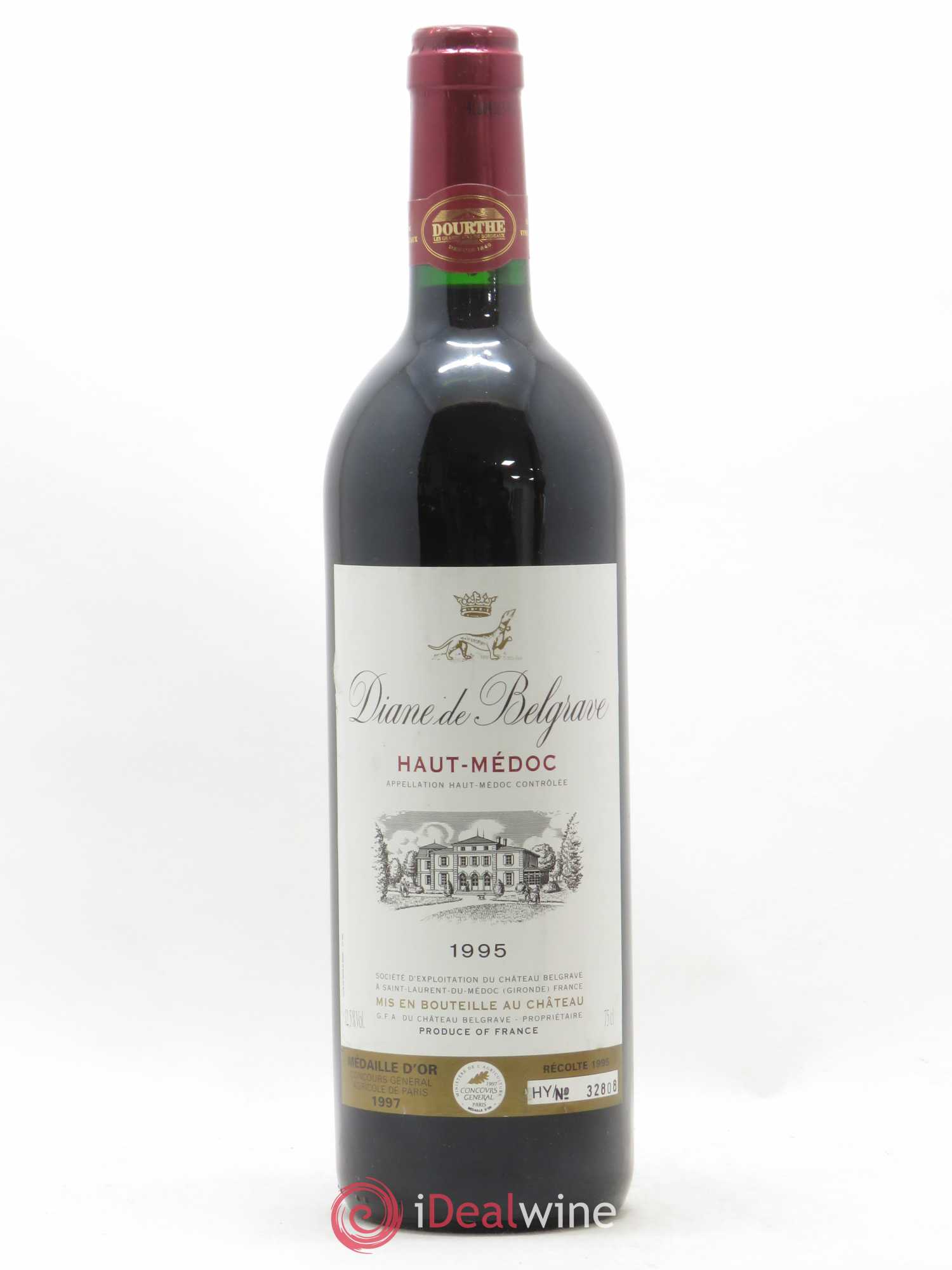 Haut Médoc Diane de Belgrave 1995 - Posten von 1 Flasche - 0
